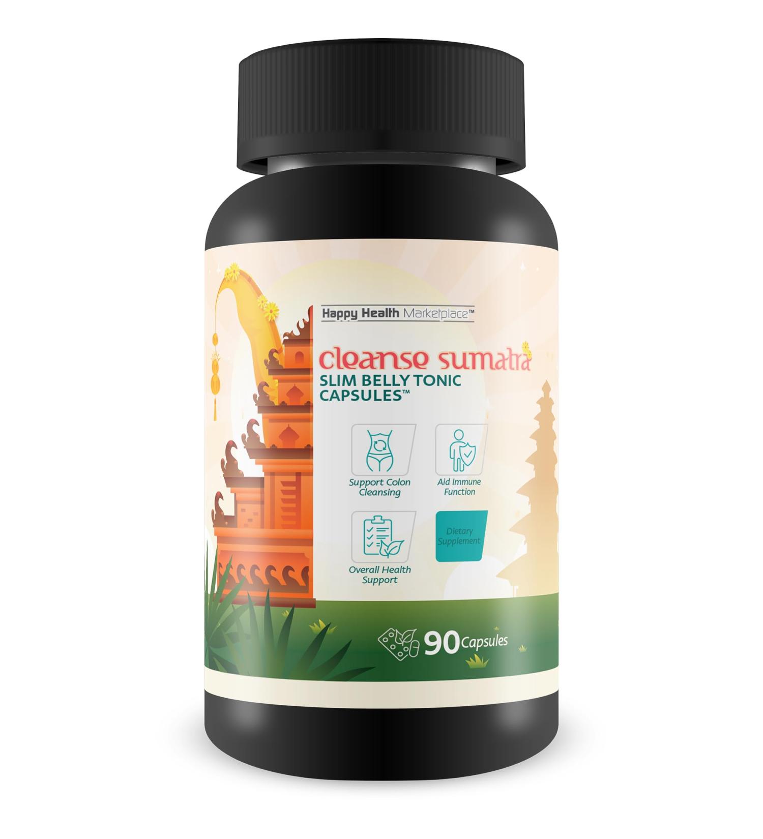 Cleanse Sumatra Slim Belly Tonic Capsules - Our Best Gut Cleanse Detox for Women & Men - Our Best Colon Cleanse - Natural Slim Gut Cleanse Detox for Men & Women - Healthy Natural Colon Cleanse Pills - Buy Online on GoSupps.com