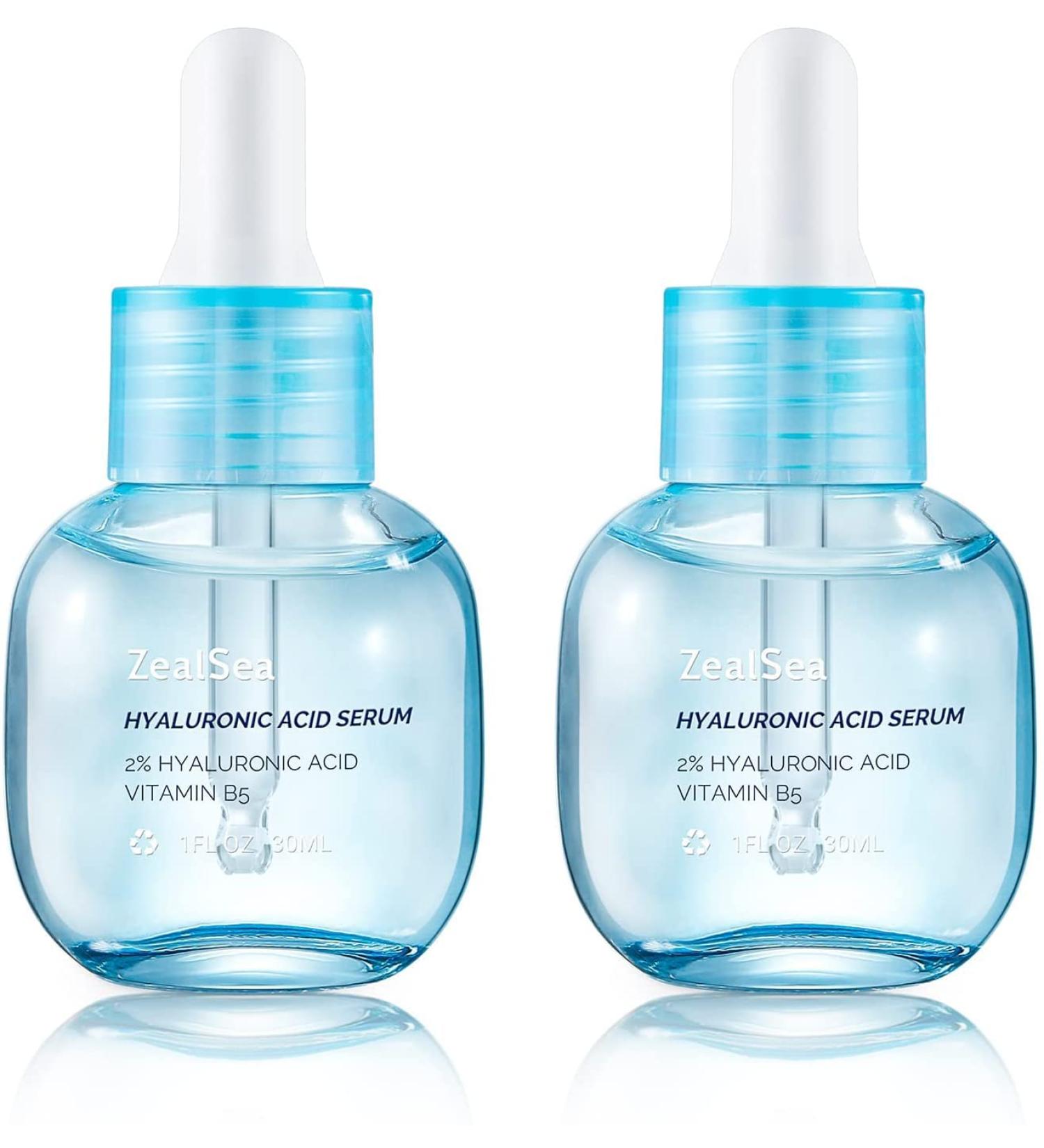 2-Pack Hyaluronic Acid Face Serum 2% with Vitamin B5 - Anti-Aging Hydrating Serum for Sensitive & Dry Skin - 2 x 30ml Bottles - Buy Online on GoSupps.com
