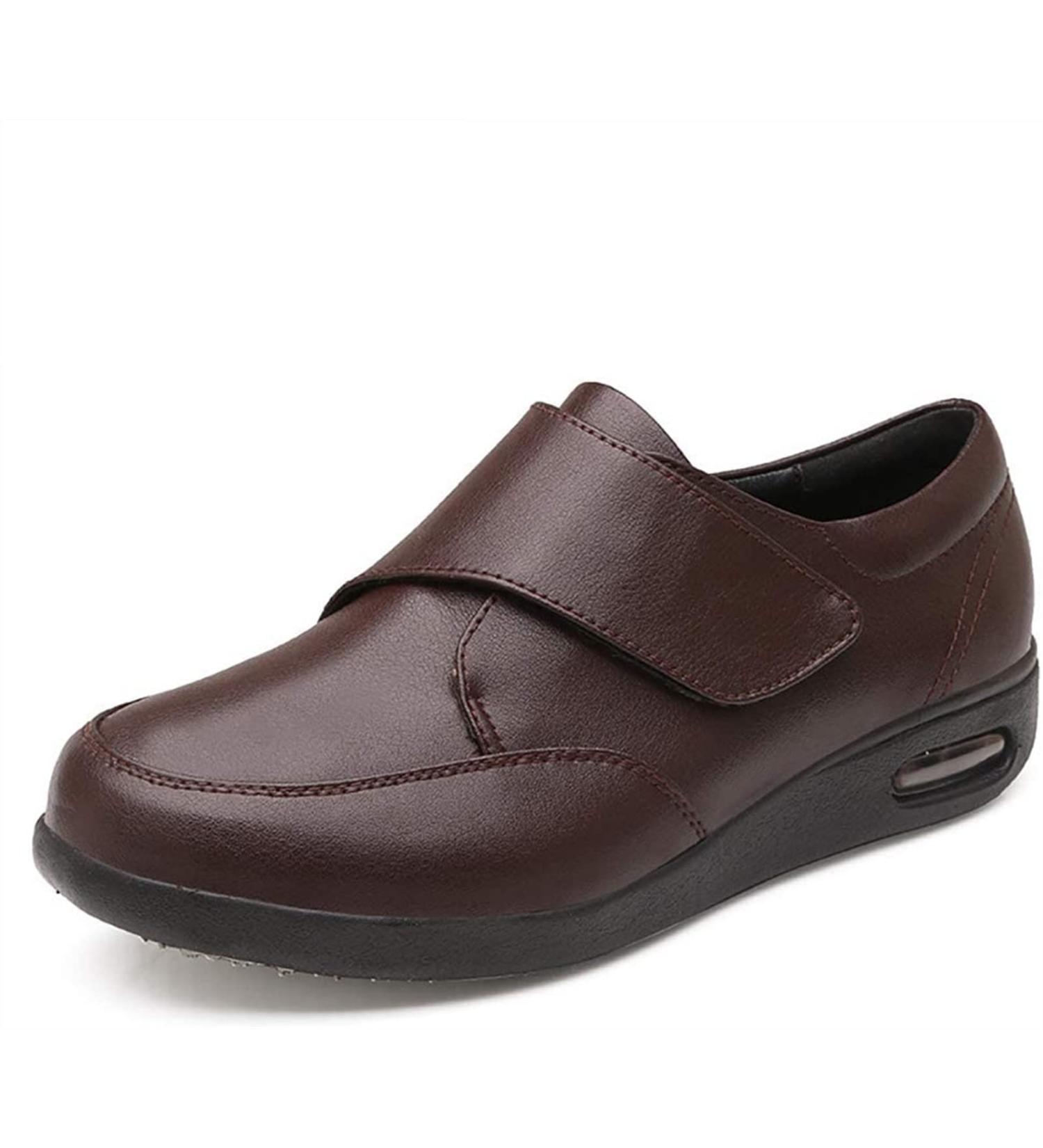 XMSM Men Winter Diabetic Casual Shoes - Extra Widths, Adjustable Walking Shoes with Air Cushion - Ideal Gift for Diabetic, Plantar Fasciitis - Orthopedic, Bunions - 51 M EU Brown - Buy Online on GoSupps.com