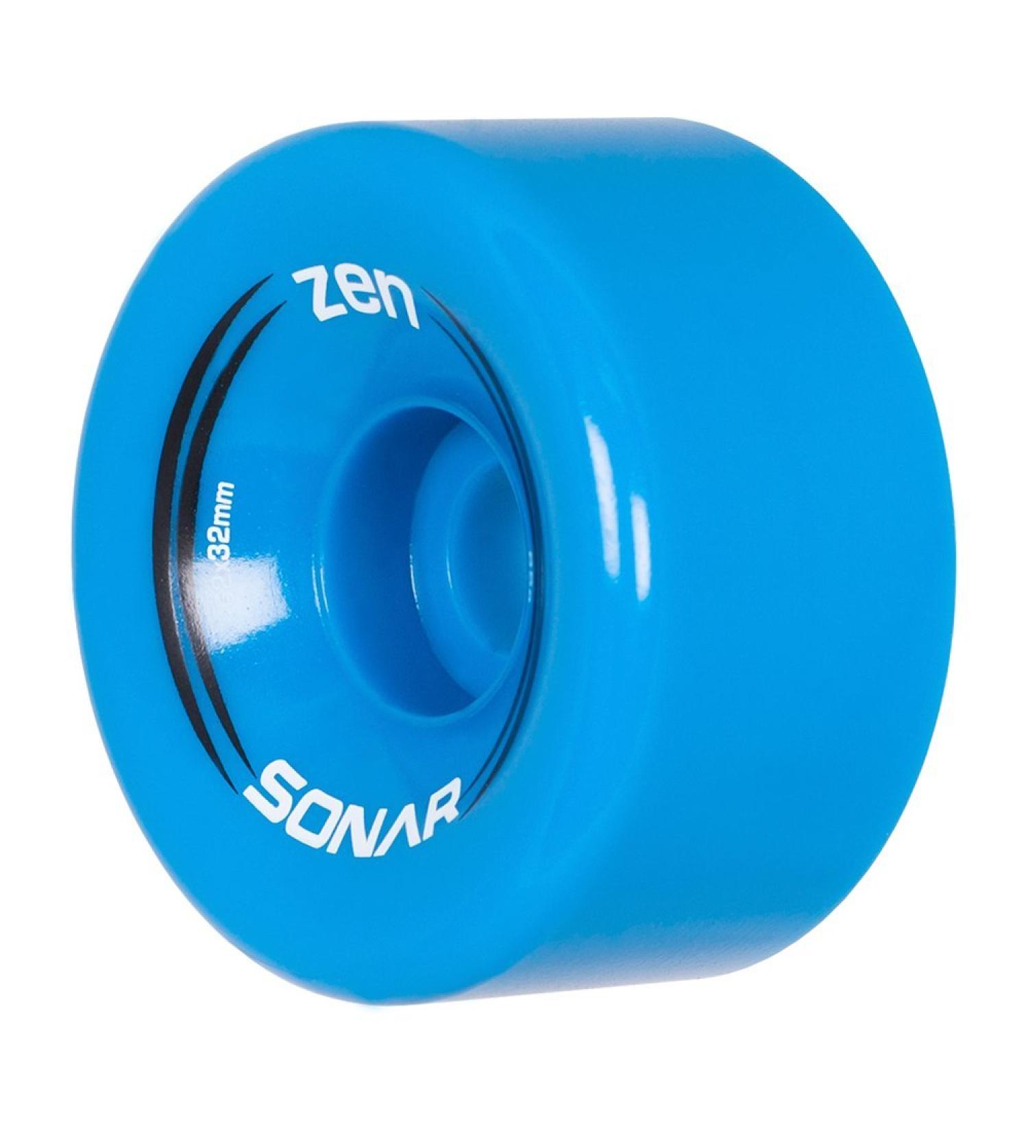 Riedell Sonar Zen Quad Roller Skate Wheels - 4 Pack, 32mm x 62mm 85A Blue - Buy Online on GoSupps.com