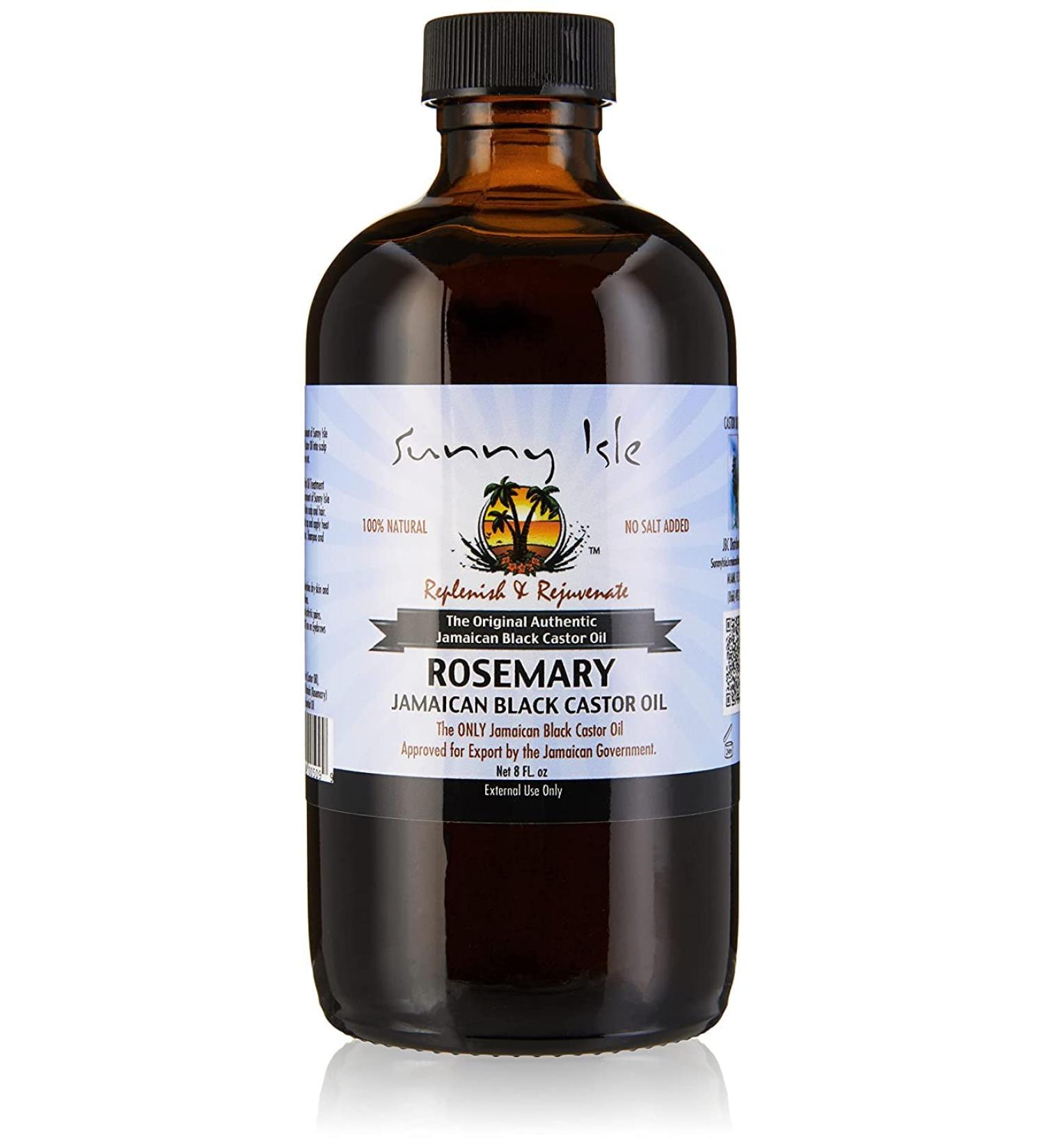 Sunny Isle Rosemary Jamaican Black Castor Oil 8oz - Hair Growth & Scalp Care | Hot Oil Treatment for Acne Prone Skin - Buy Online on GoSupps.com