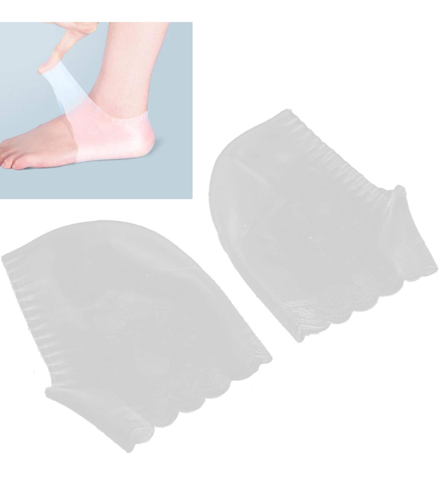 Silicone Jersey Socks for Achilles Tendon Relief | Pain-Relieving Elastic Foot Care - Anti-Cracking Purple & White - Buy Online on GoSupps.com