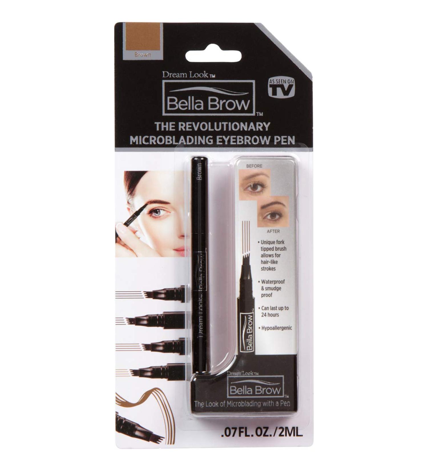 BELLA BROW Microblading Eyebrow Pen - Smudge Proof, Waterproof & Long Lasting (Brown) | Precision Applicator | As Seen On TV - Buy Online on GoSupps.com