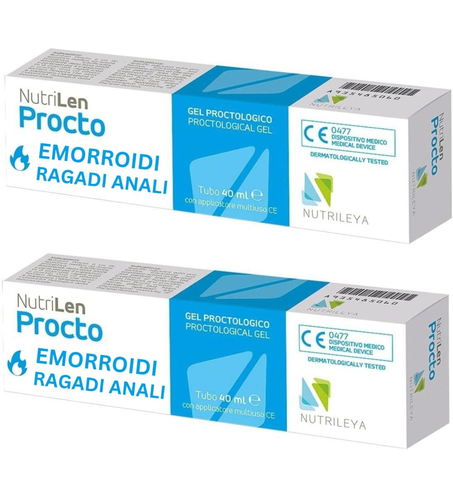 NutriLen Procto 80ml - Natural Gel Cream for Hemorrhoids Anal Fissures - With Witch Hazel Tea Tree Hyaluronic Acid Olive and Prickly Pear - Nutrileya - Buy Online on GoSupps.com