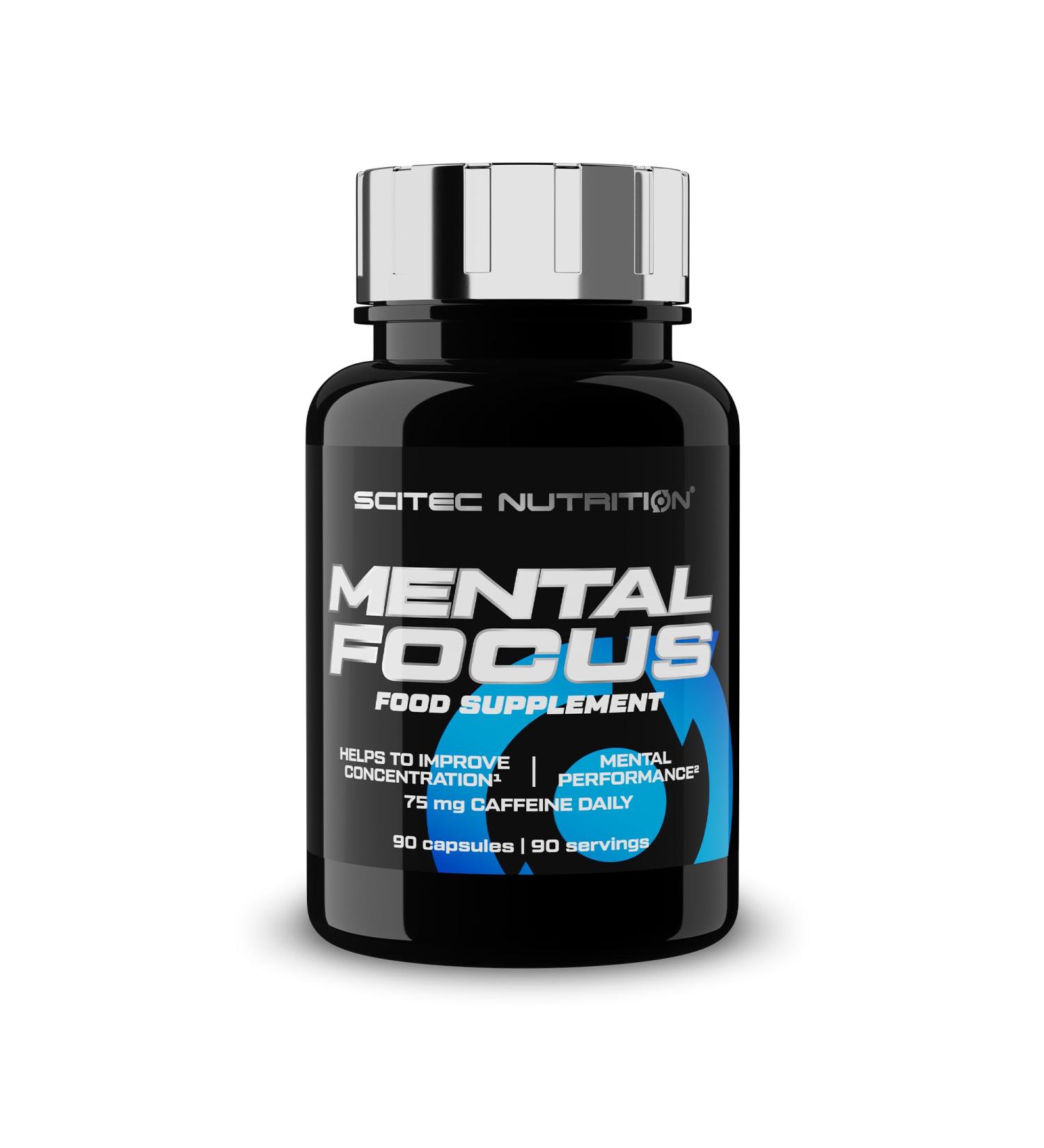 Scitec Nutrition Mental Focus Supplement - Boost Mental Alertness with Caffeine Acetyl L-Carnitine & Tyrosine | 90 Capsules for Enhanced Performance - Buy Online on GoSupps.com
