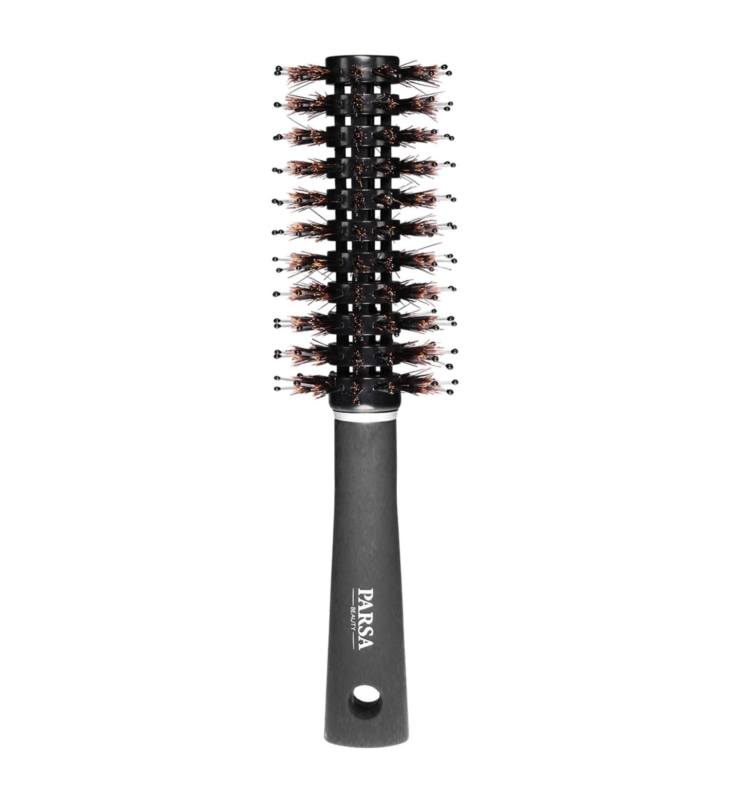 Parsa Beauty Trend Line Round Hairbrush - Black Mixed Bristles for Volume & Abundant Blow-Drying - Tangle-Free Design - Buy Online on GoSupps.com