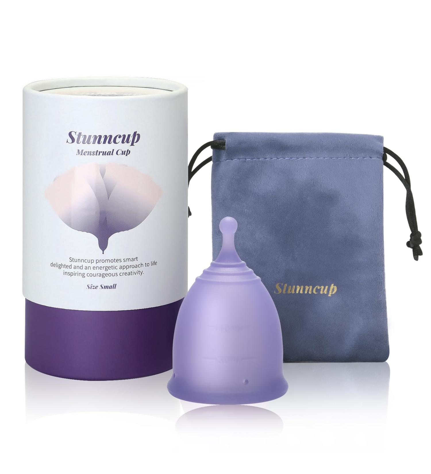 Soft Menstrual Cup - Medical Grade Silicone | Reusable & Comfortable | BPA Free - Wear for 12 Hours (Small Violet - Buy Online on GoSupps.com
