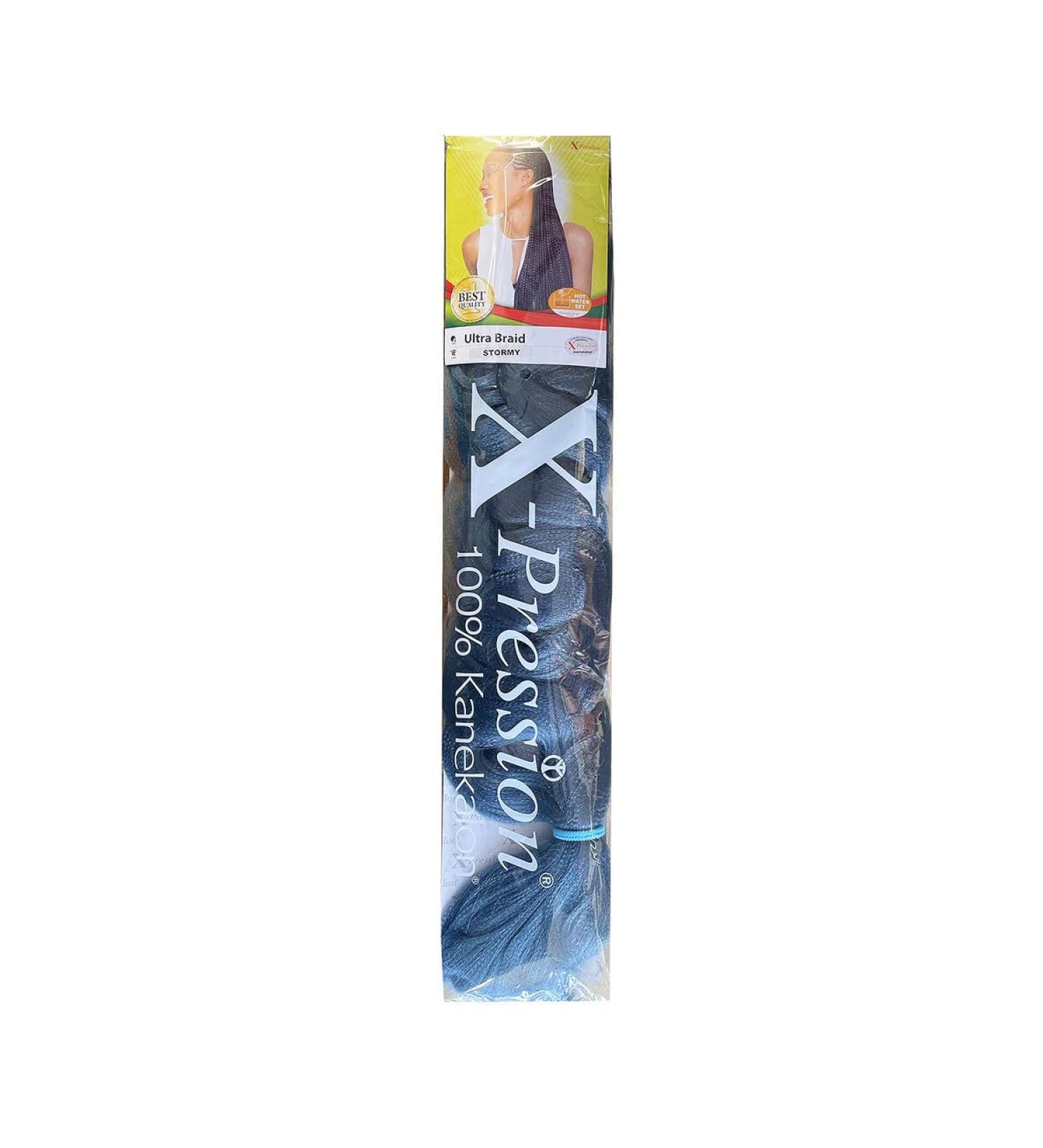 X-Pression Pression Stormy Hair Extension Synthetic Blue