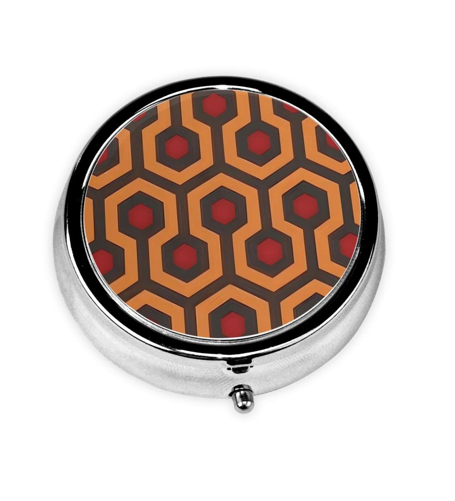 Shining Overlook Round Pill Box - 3 Compartment Portable Organizer for Travel Purse & Pocket - Buy Online on GoSupps.com