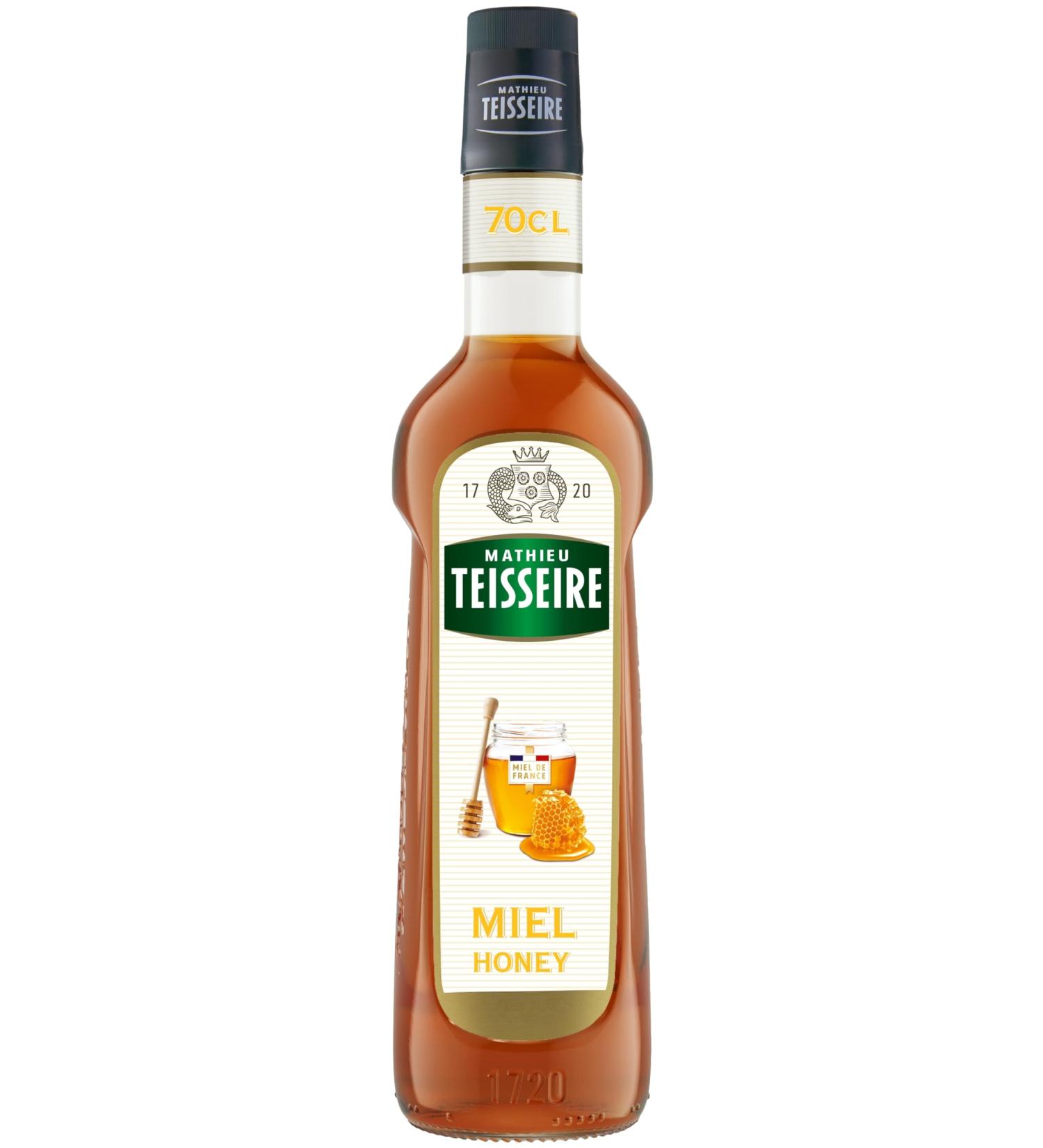 Mathieu Teisseire Honey Syrup for drinks teas coffees chocolates sodas lemonades beers cocktails with or without alcohol 70cl bottle - Buy Online on GoSupps.com
