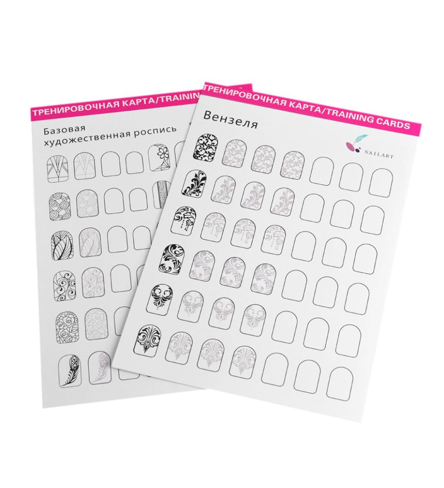 Nail Art Practice Book Beginner Manicure Training Drawing Cards Easy to Clean 12 Sheets Nail Art Practice Tools - Buy Online on GoSupps.com