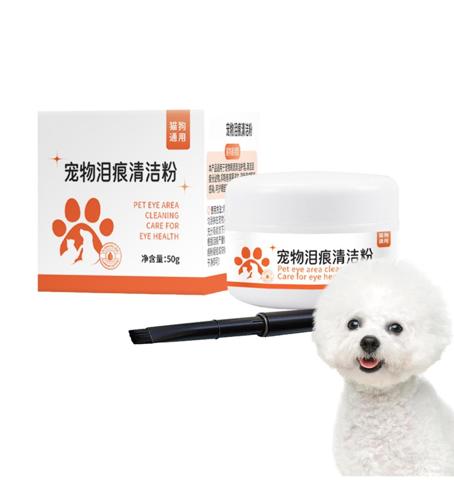 Dog Eye Tear Stain Powder 50g Safe Tear Stain Remover Powder for Cats Fast-Acting Pet Eye Cleaning Supplies for Home Pet Hospital - Buy Online on GoSupps.com