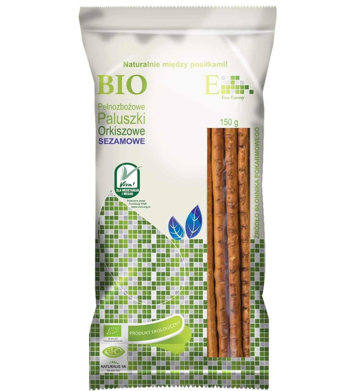 WHOLE GRAIN SPELT STICKS WITH ORGANIC SESAME 150g - ENVOY