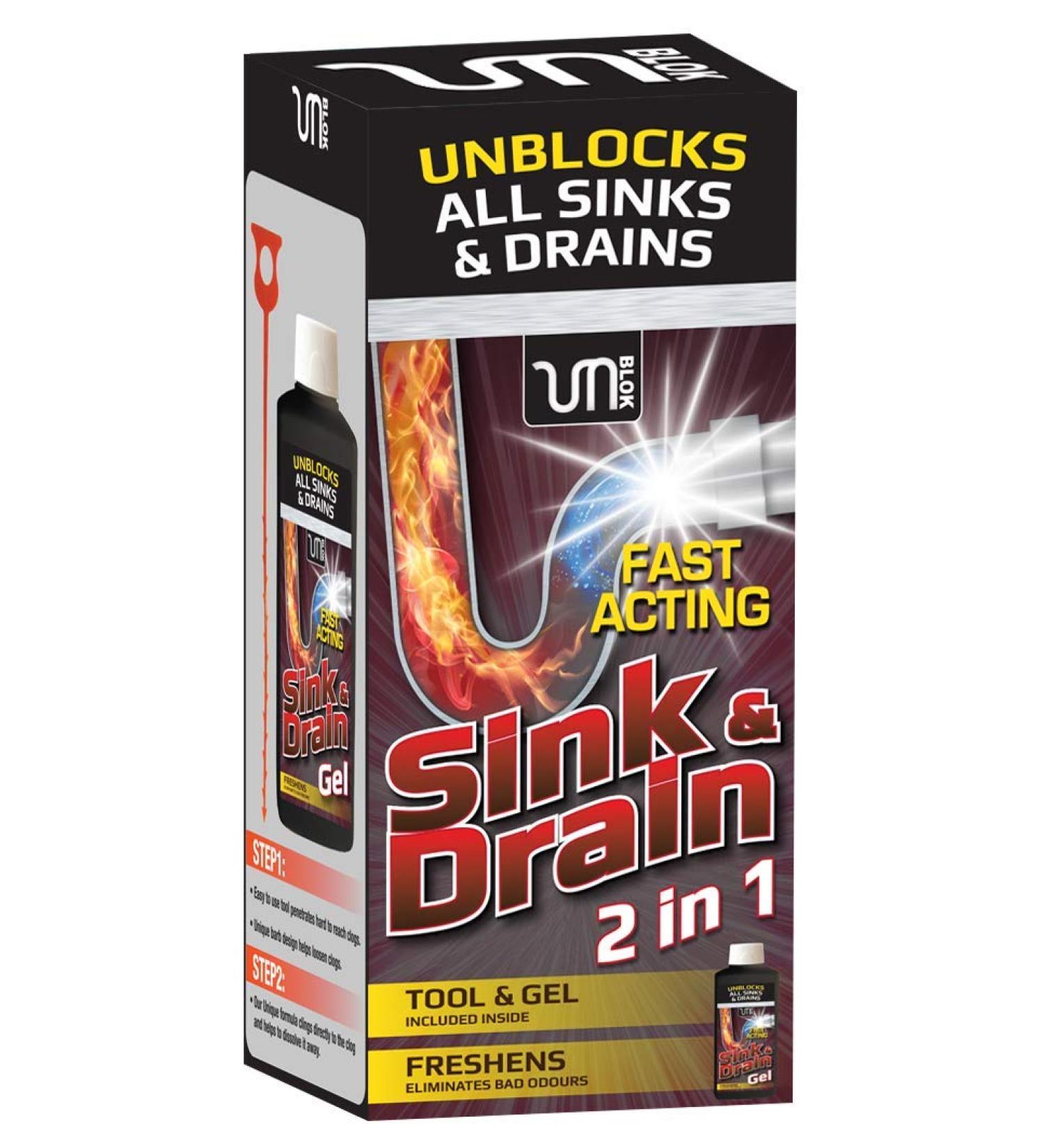 Unblok 2-In-1 Sink and Drain Unblocker Kit 620 g