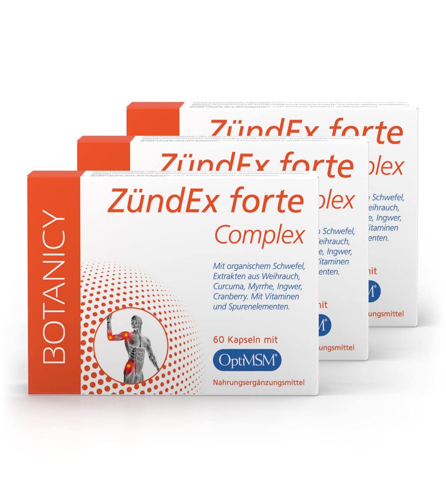 Buy BOTANICY ZUNGEX FORTE COMPLEX - High Dose Boswellia Curcuma Myrrh Ginger & Cranberry - 180 MSM Capsules (3-Pack) - Optimized Vitamins & Trace Elements for Immune Support - International Shipping - Buy Online on GoSupps.com