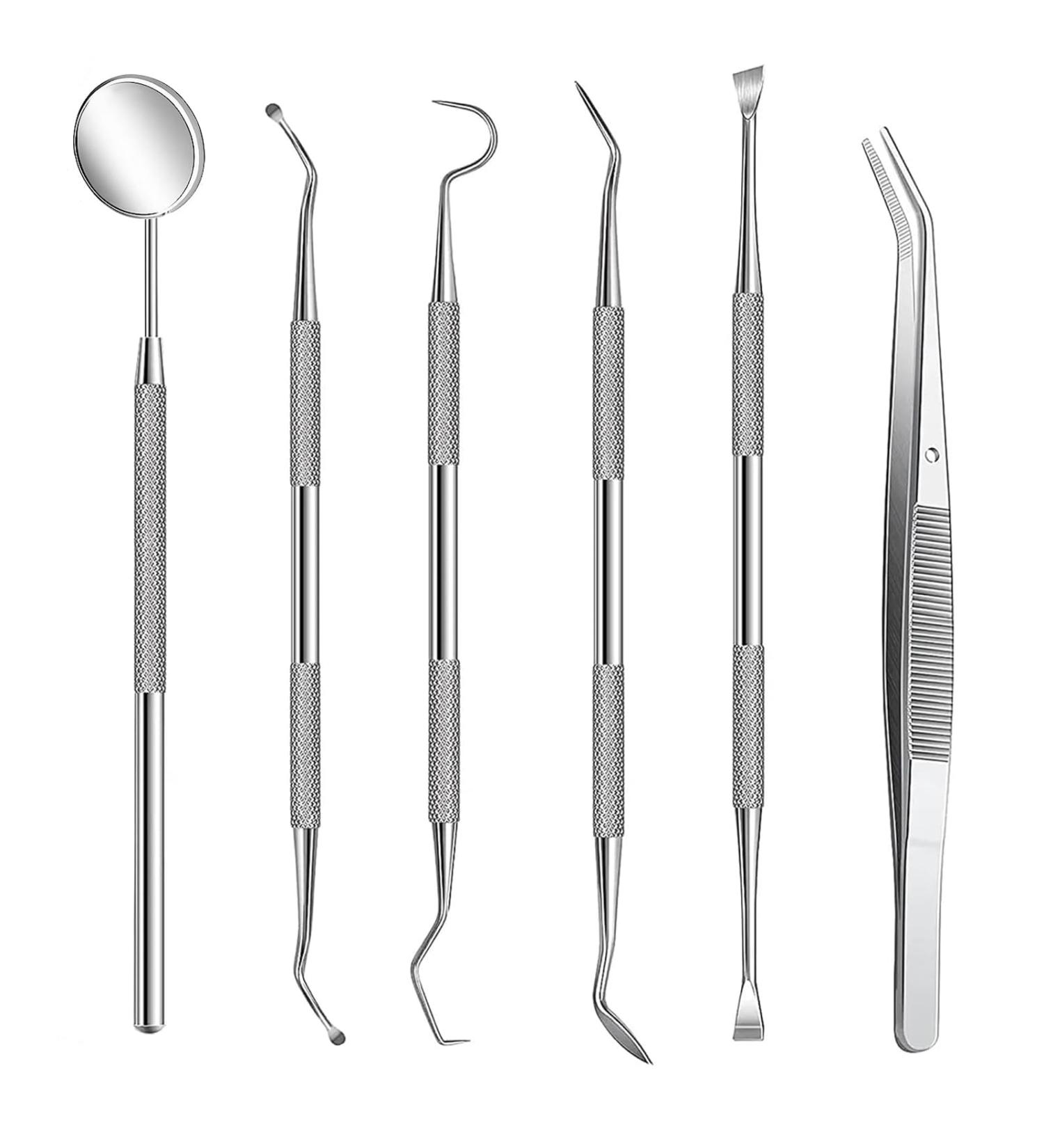 6PC Stainless Steel Oral Tools - Premium Dental Care Kit for Home Use | International Shipping - Buy Online on GoSupps.com