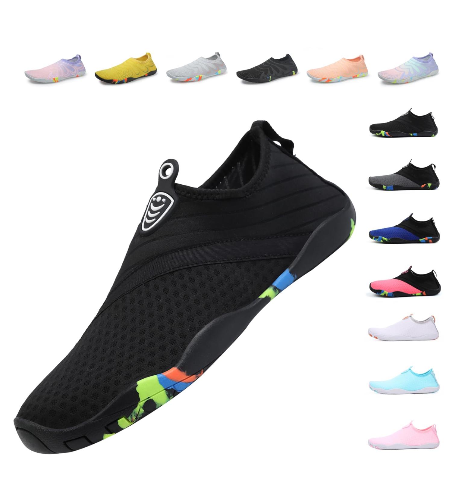 Unisex Bathing Shoes | Quick-Drying Lightweight Aqua Shoes for Men & Women | Breathable Water Shoes - Size 38 EU Black - Buy Online on GoSupps.com