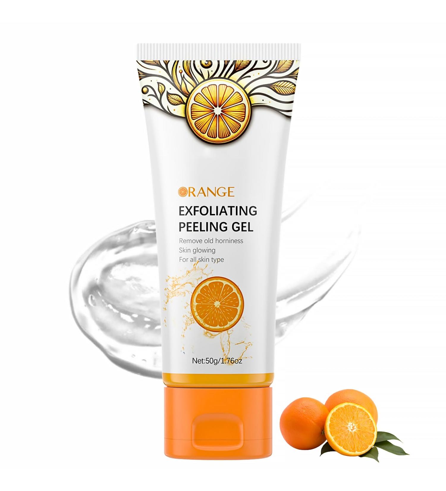 Orange Face Exfoliator with Vitamin C Deep Cleansing Facial Scrub Gel for Radiant Skin Blackhead Scrub Brightening & Gentle Exfoliation for Dull Dry Skin Smooth & Refreshed Complexion - Buy Online on GoSupps.com