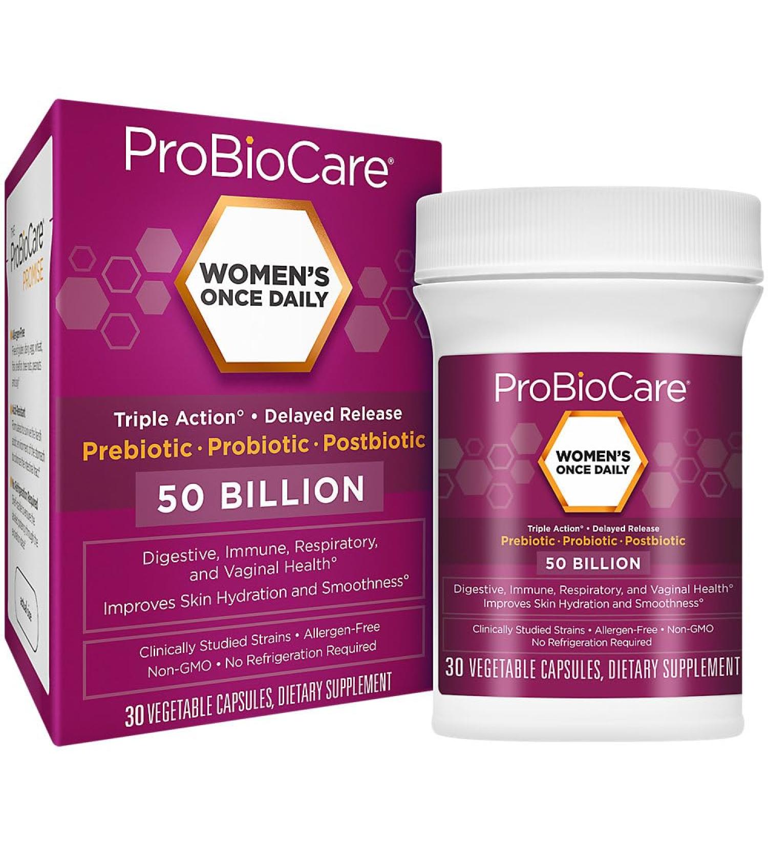 WomenaTMs Once Daily Probiotic a Digestive Health a 50 Billion CFU of Probiotics (30 Capsules) - Buy Online on GoSupps.com