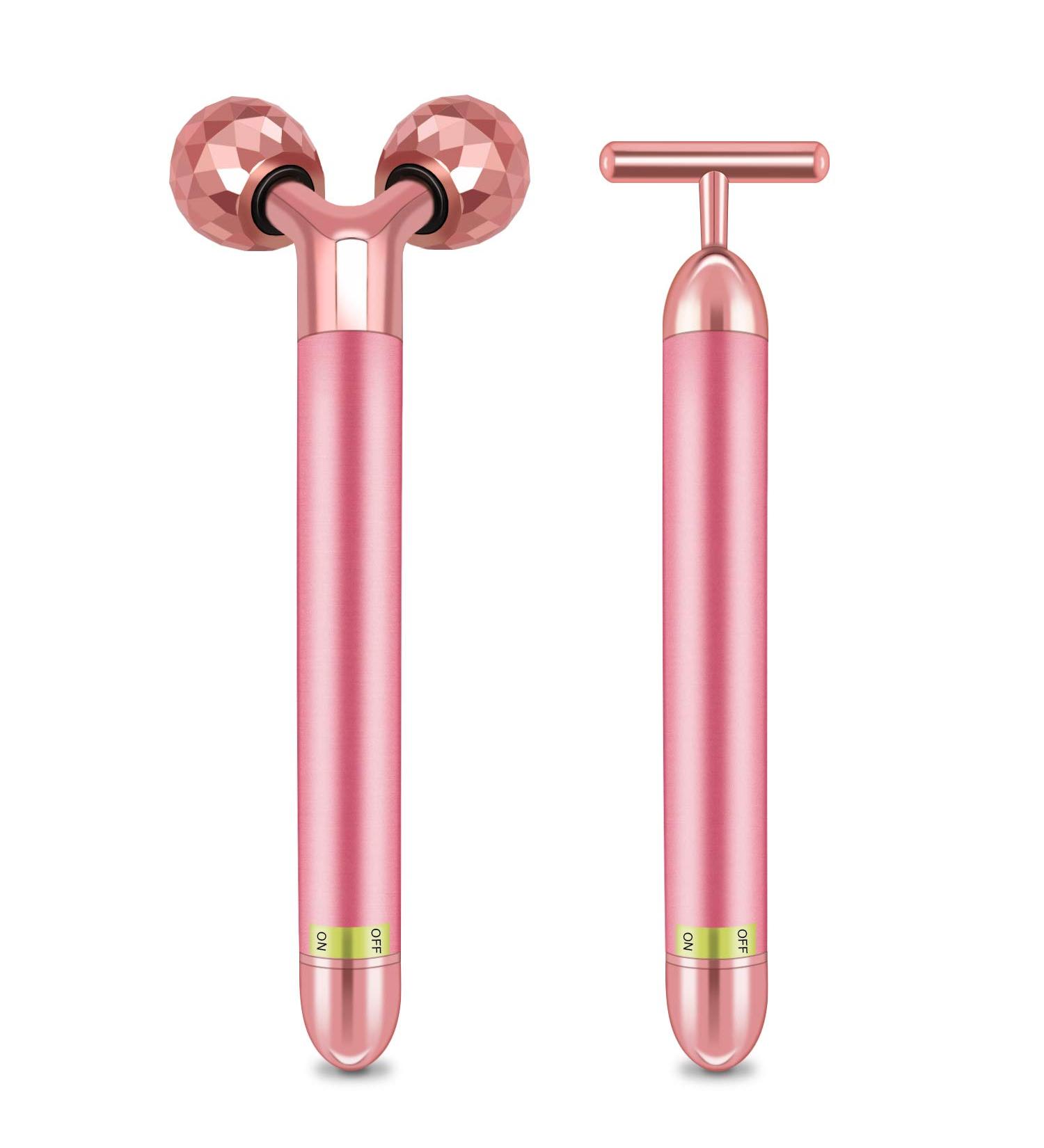 3D Face Roller Massager Kit - Electric T Shape Facial Massager Set for Skin Rejuvenation - Buy Online on GoSupps.com