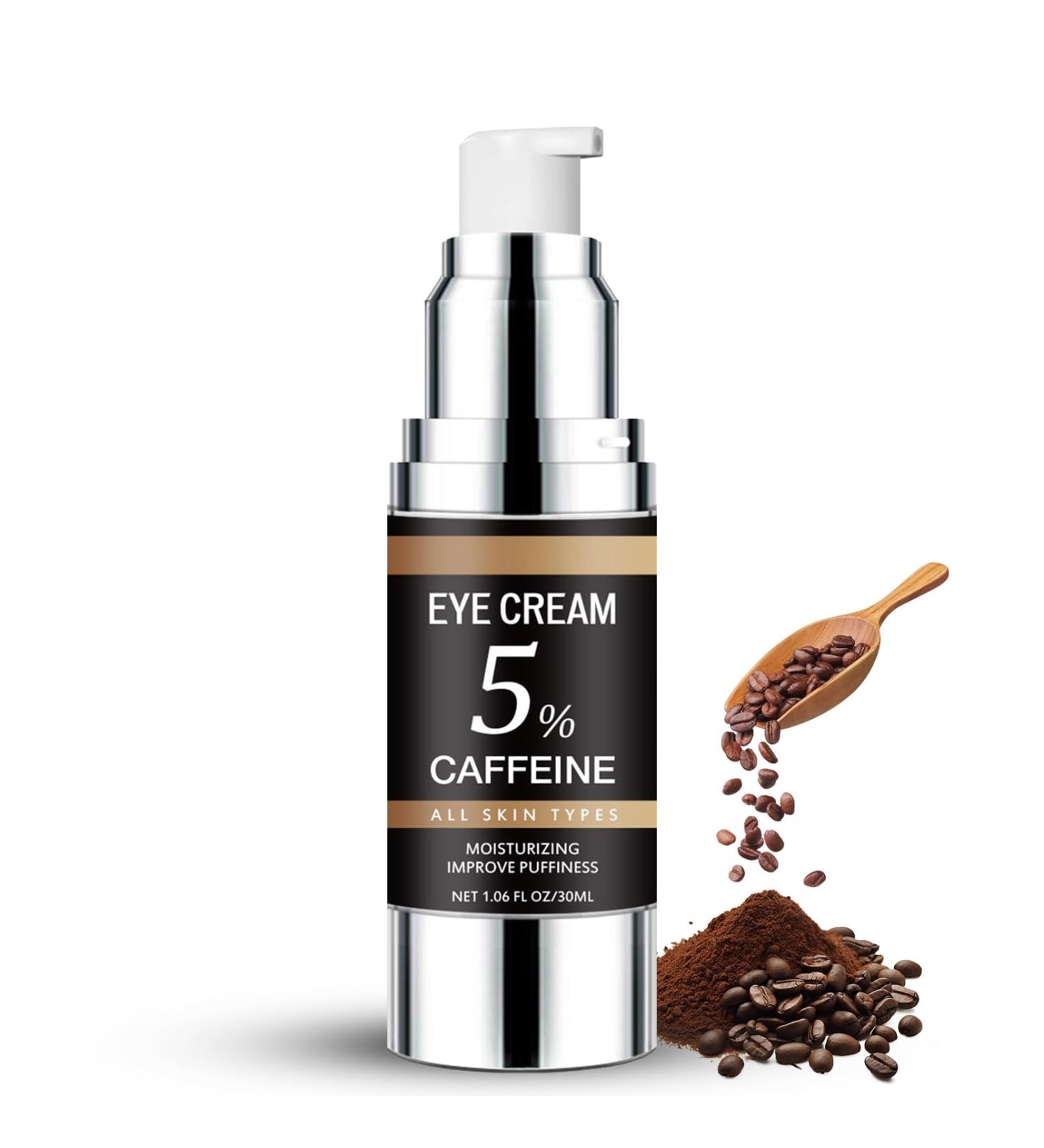 5% Caffeine Eye Cream for Dark Circles & Puffiness | Anti-Aging Hydrating Eye Cream for Men & Women - Reduce Wrinkles Fine Lines & Eye Bags - Buy Online on GoSupps.com