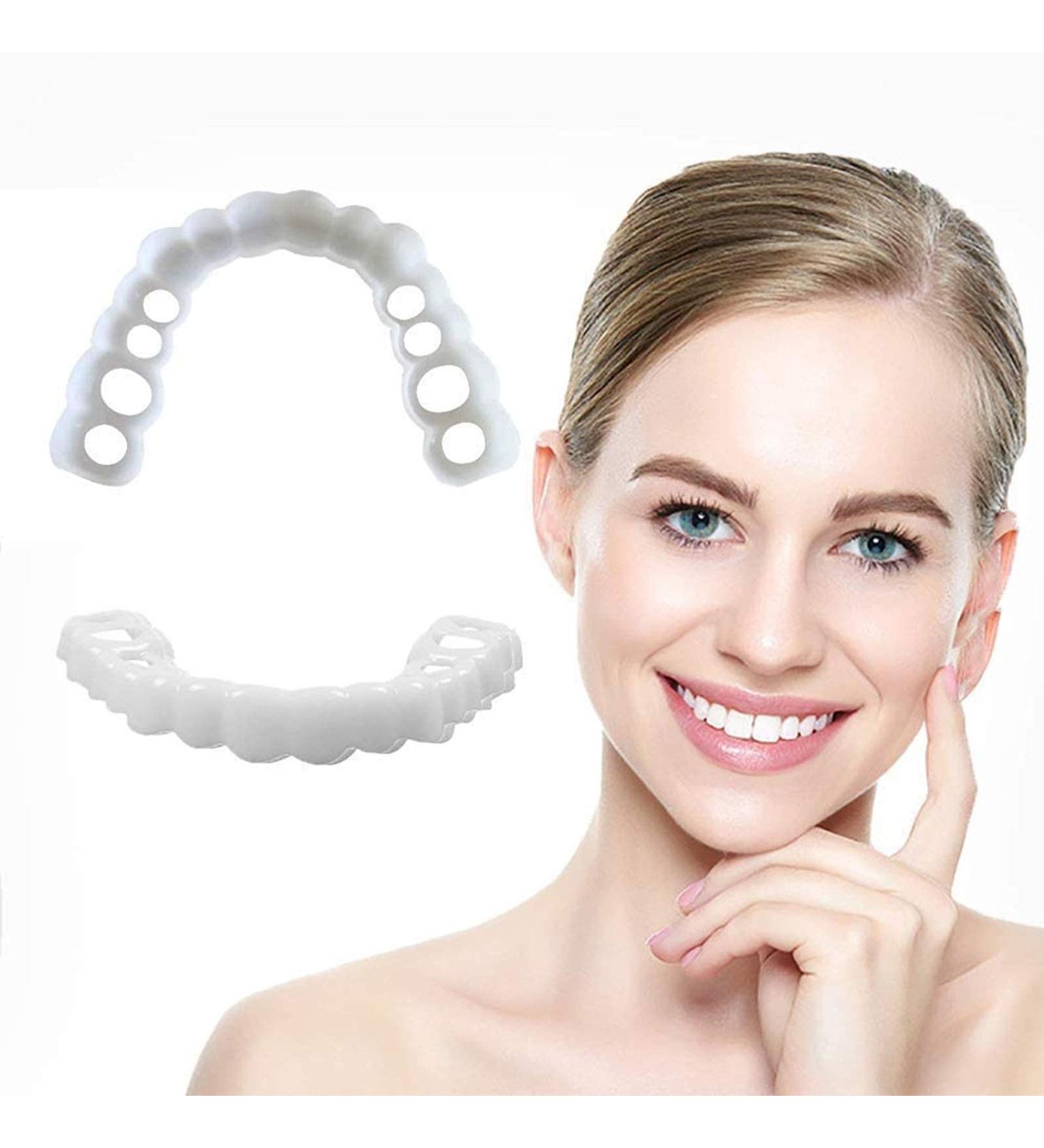 2 Pair Dentier Haut Et Bas Sourire Parfait Pour Homme Et Femme Amovible Naturel Fausse Dents Provisoire Facette Dentaire Pour Blanchiment Des Accolades - Buy Online on GoSupps.com