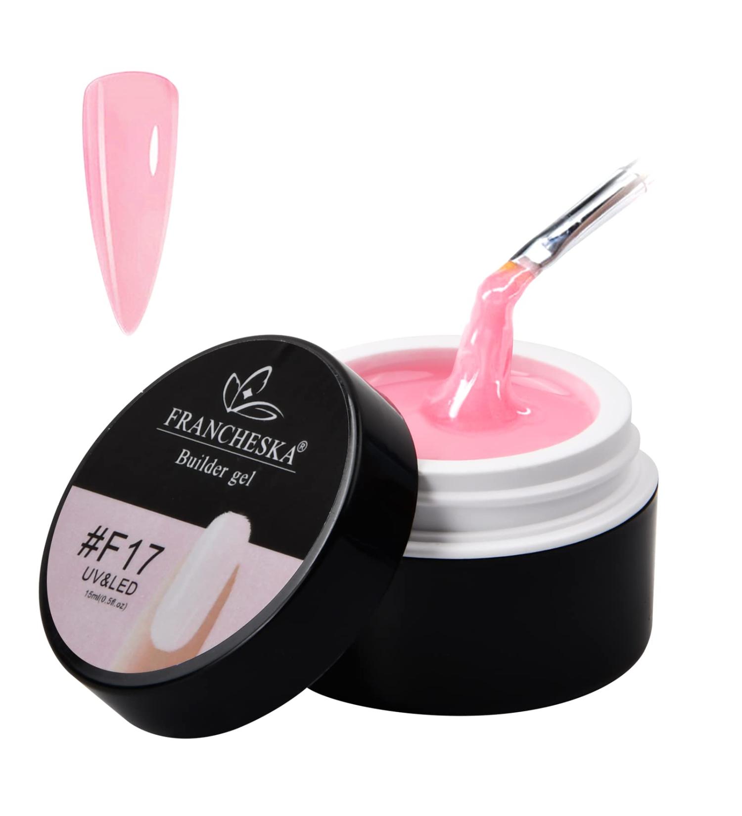 Builder Gel UV for Fiberglass Nail Extensions - Light Pink 15ml | Perfect Gel Nail Modeling - Buy Online on GoSupps.com