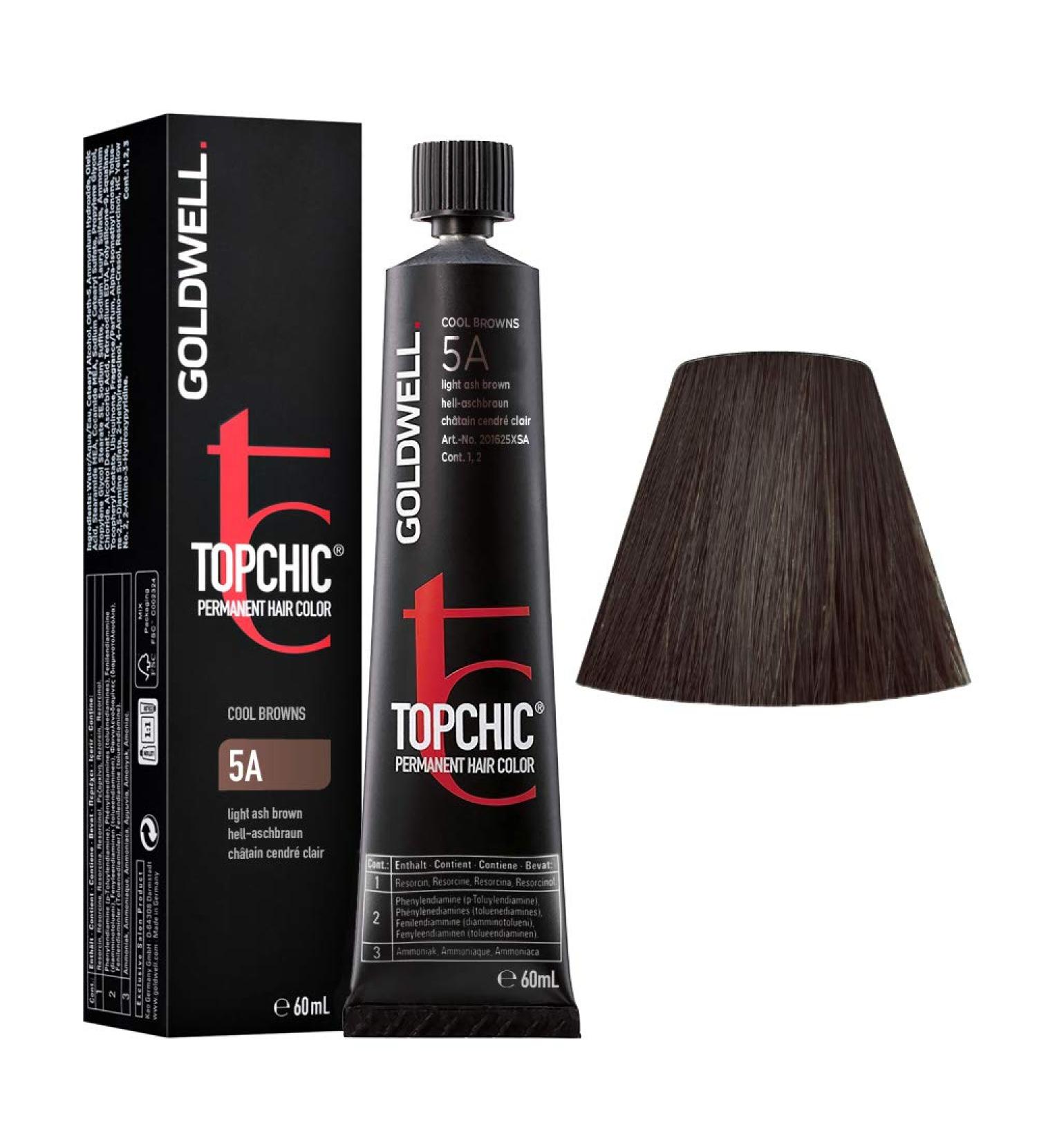 Goldwell Topchic Hair Color 5A 60 ml 5A - light ash brown