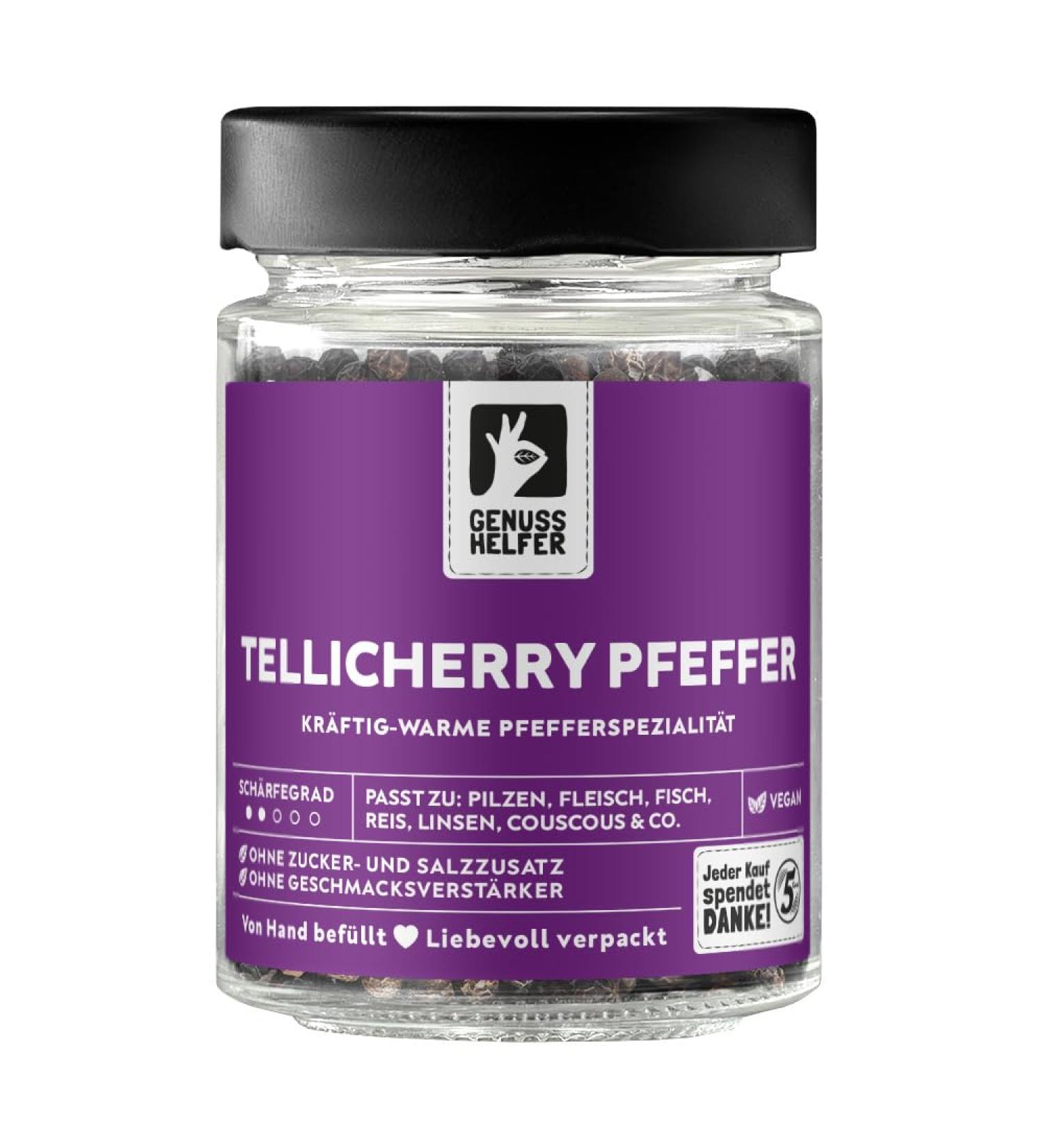 Buy Bremen Spice Trade Tellicherry Pfeffer - Premium Noble Pepper for Cooking & Baking - 90g Glass Jar | International Shipping Available - Buy Online on GoSupps.com