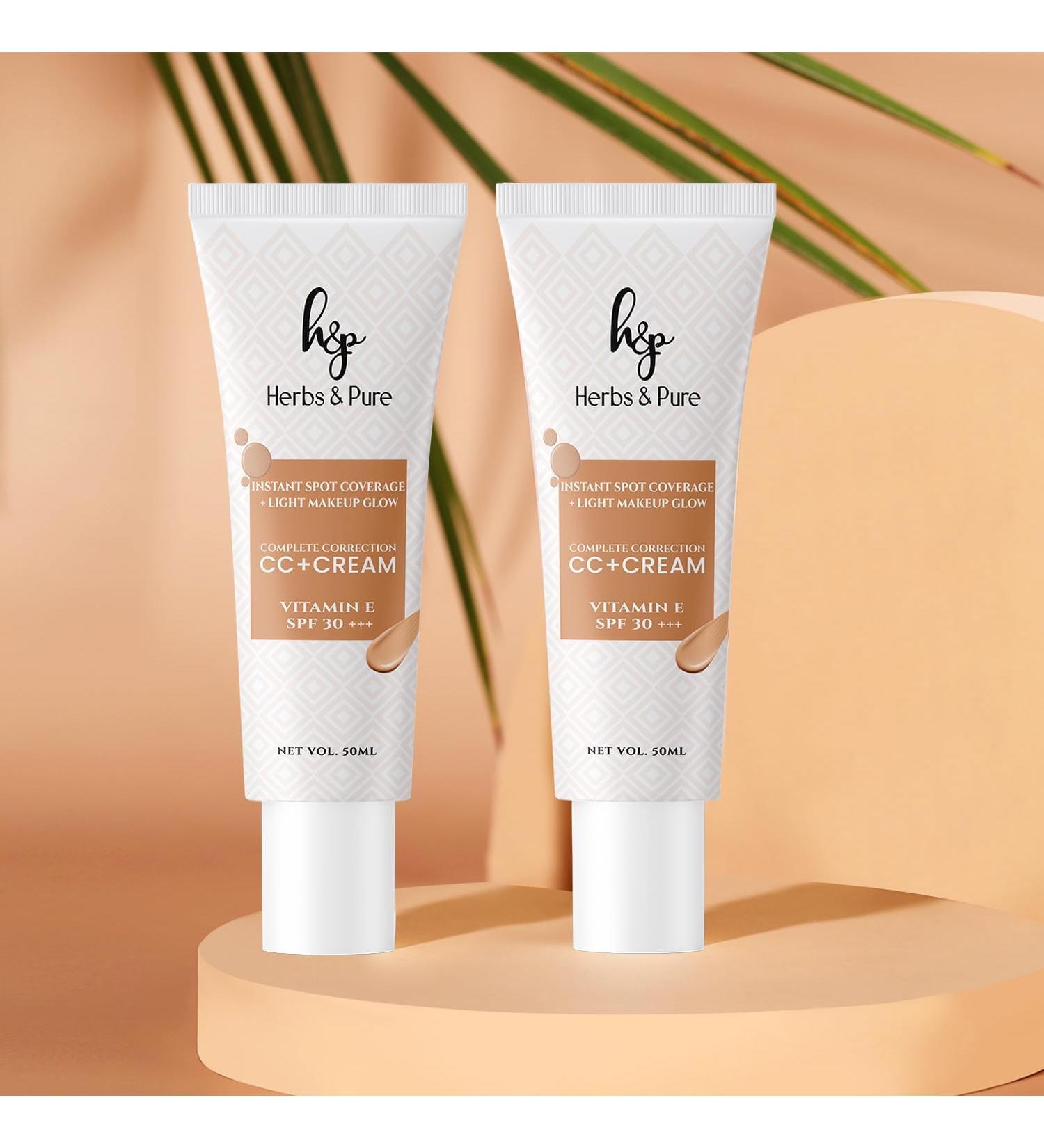 CC+ Cream SPF30PA+++ with Vitamin E|Instant Spot Coverage Light Makeup Glow|Tinted moisturizer|Lightweight| 50ml Pack of 2 (Buy 2 Quantity Get 1 Quantity Free) - Buy Online on GoSupps.com