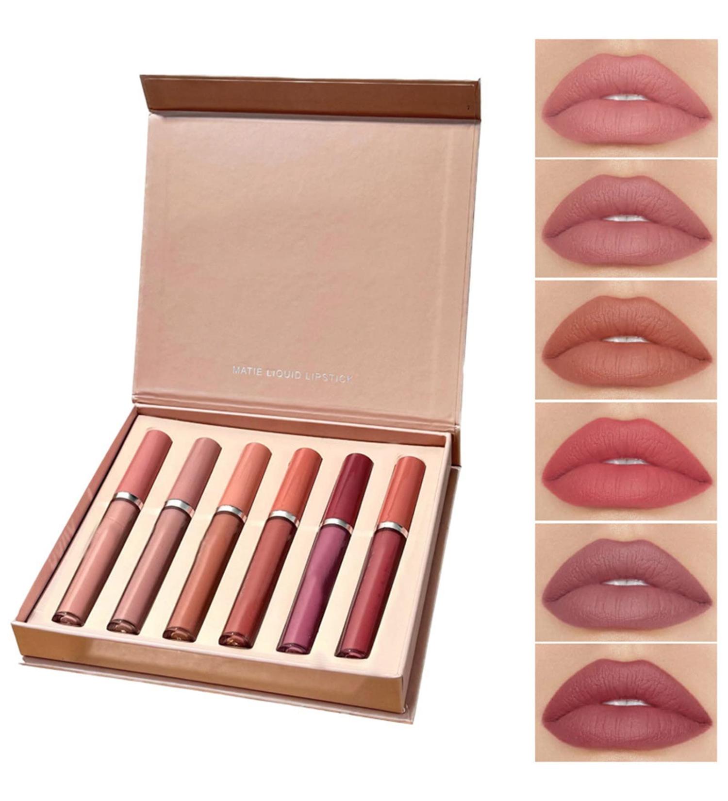 FRJINIE 6 Color Velvet Lipstick Set - Long Lasting, Waterproof, Matte Lip Gloss for Women (Set B) - Buy Online on GoSupps.com