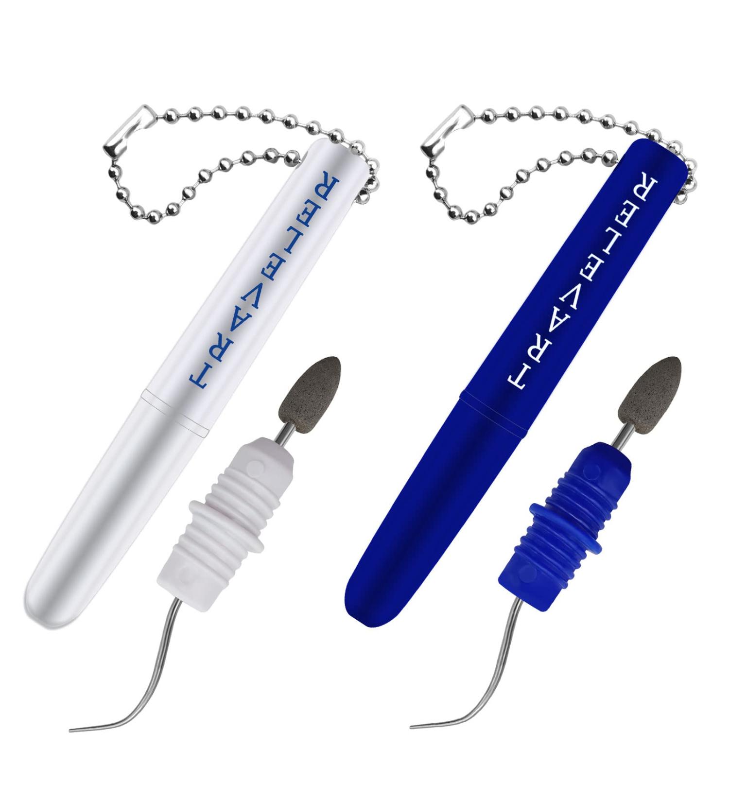 Blmhtwo 2 Routing Teeth Cleaning Tools - Travel Dental Pick Kit Plaque Remover with Keychain & Stand - White/Blue Compact Size - Buy Online on GoSupps.com