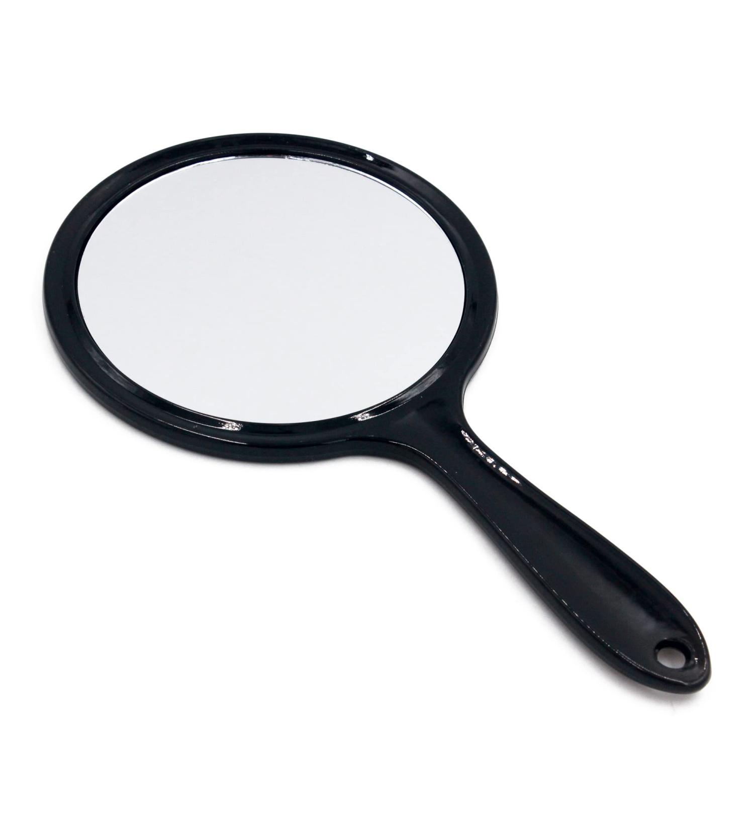 OIGUMR Large Double-Sided Handheld Mirror - 1x/2x Cute Design 5.8x10.6inch Black - Perfect for Travel & Home Use - Buy Online on GoSupps.com