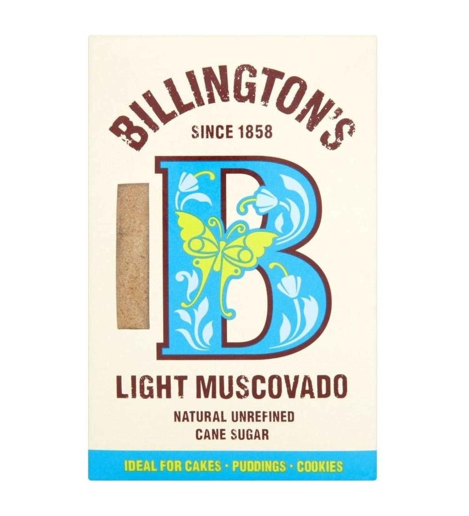 Billington's Natural Light Muscovado Raw Cane Sugar (500g) - Pack of 2