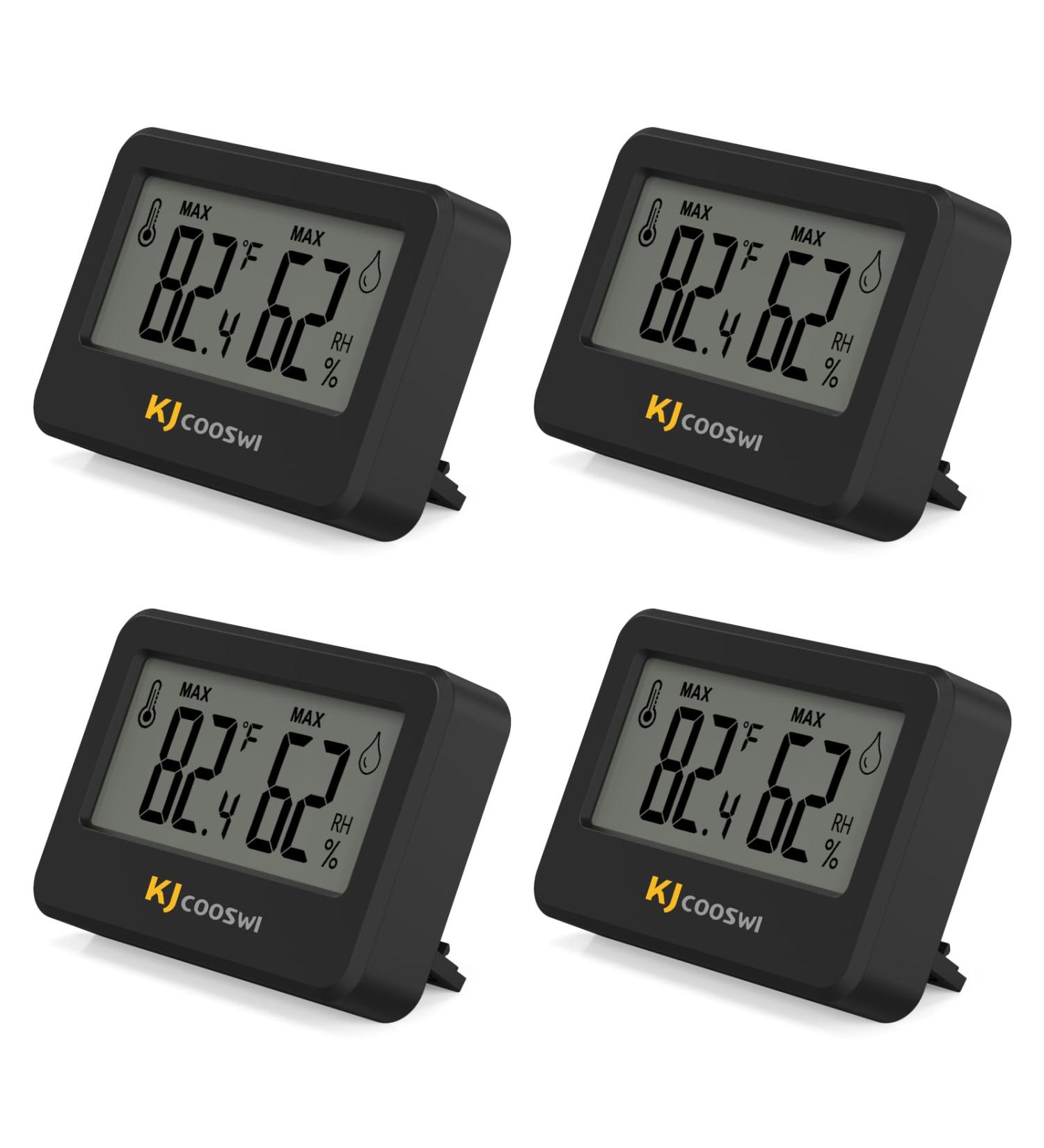 4PC Mini Digital Hygrometer & Thermometer Set - Reptile Indoor & Outdoor Temperature & Humidity Meter for Greenhouse Garden Closet & Guitar Case - Buy Online on GoSupps.com