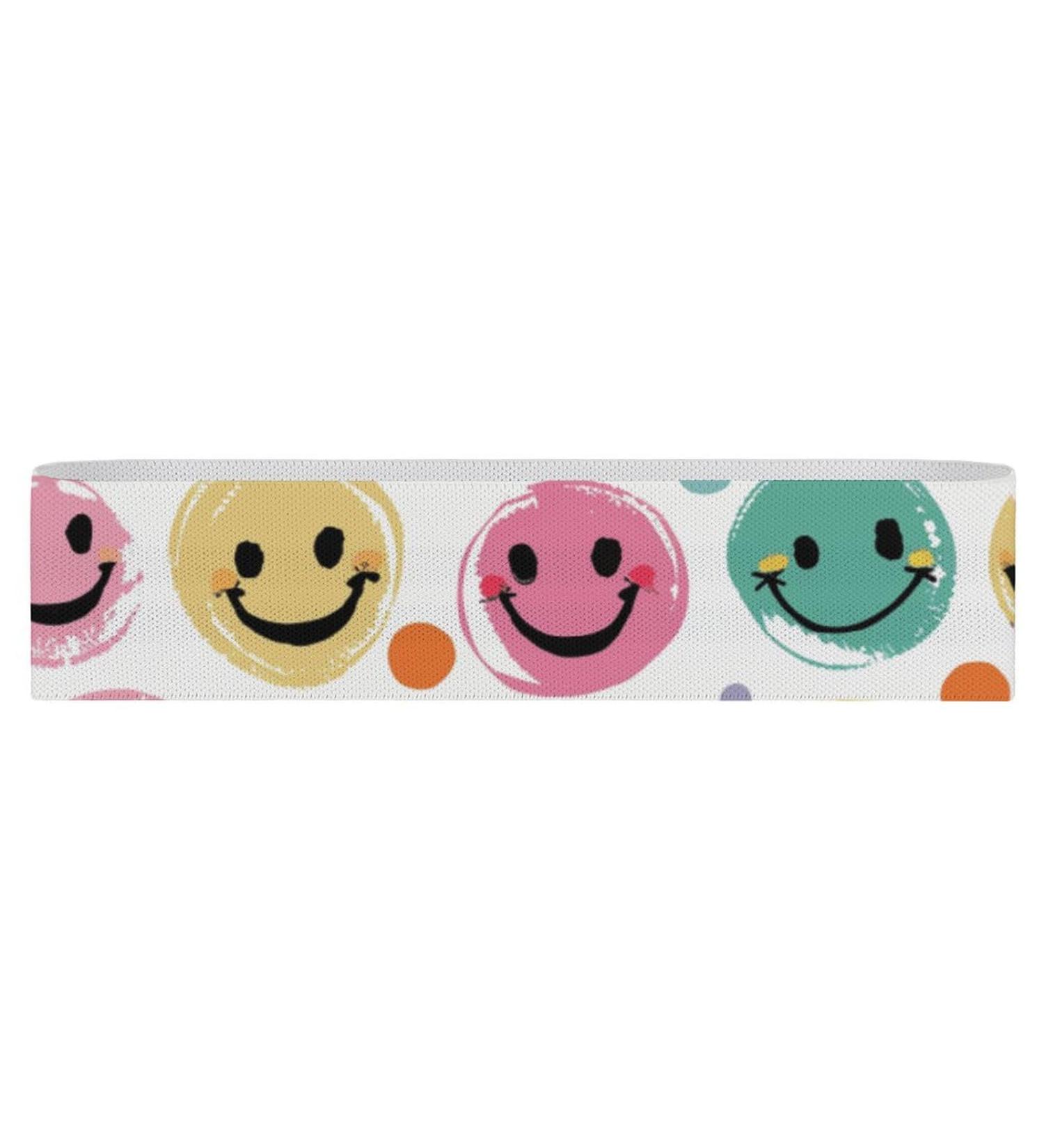 Shop Stylish Pastel Smiley Face Resistance Bands - Fabric Exercise & Fitness Bands for Optimal Performance - Buy Online on GoSupps.com