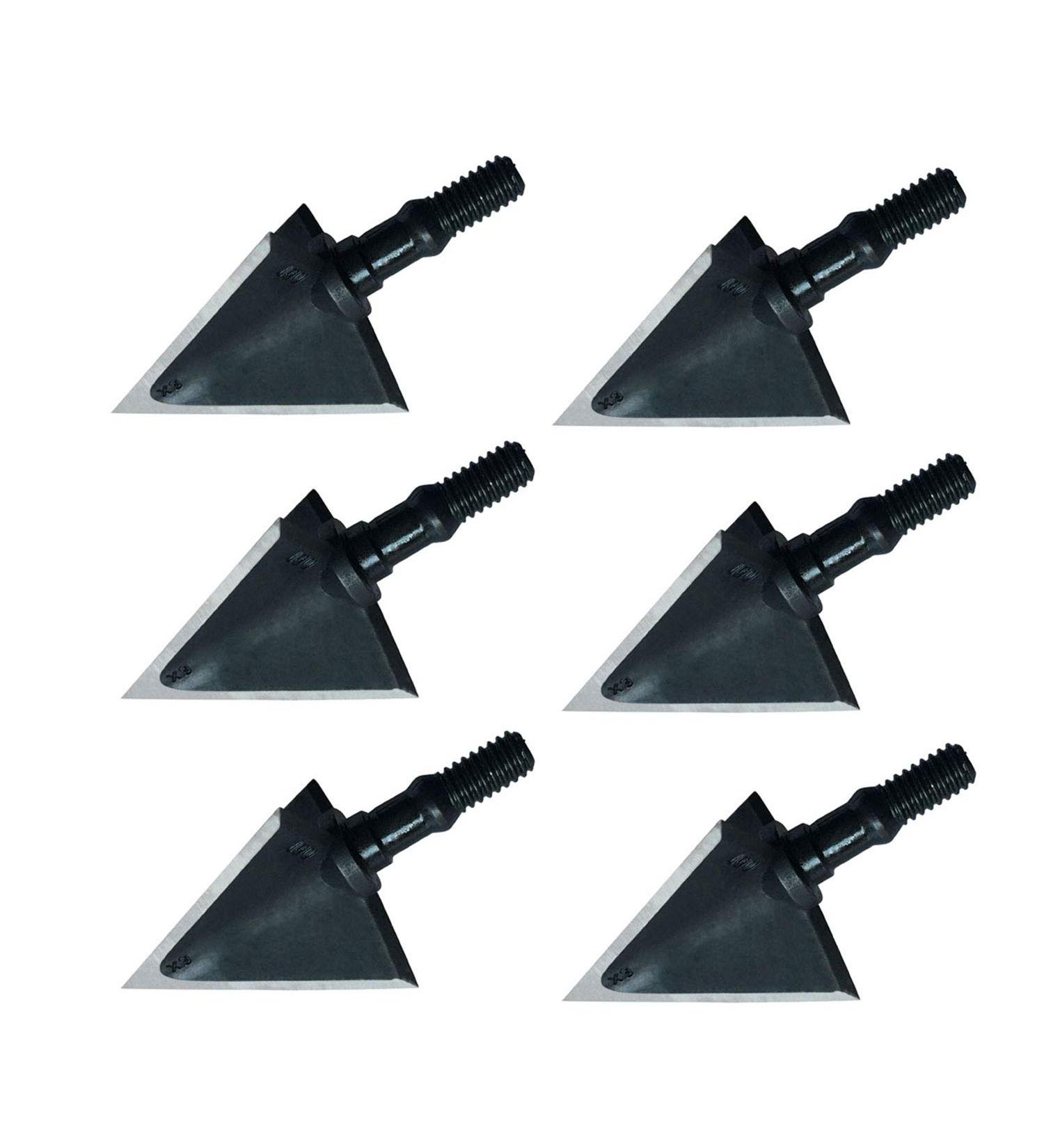 JIANZD Archery Broadheads 100/125 Grain Fixed Blades Stainless Steel Hunting Broadheads for Crossbow Recurve Bow and Compound Bow X3-Black 100Grain 6Pcs