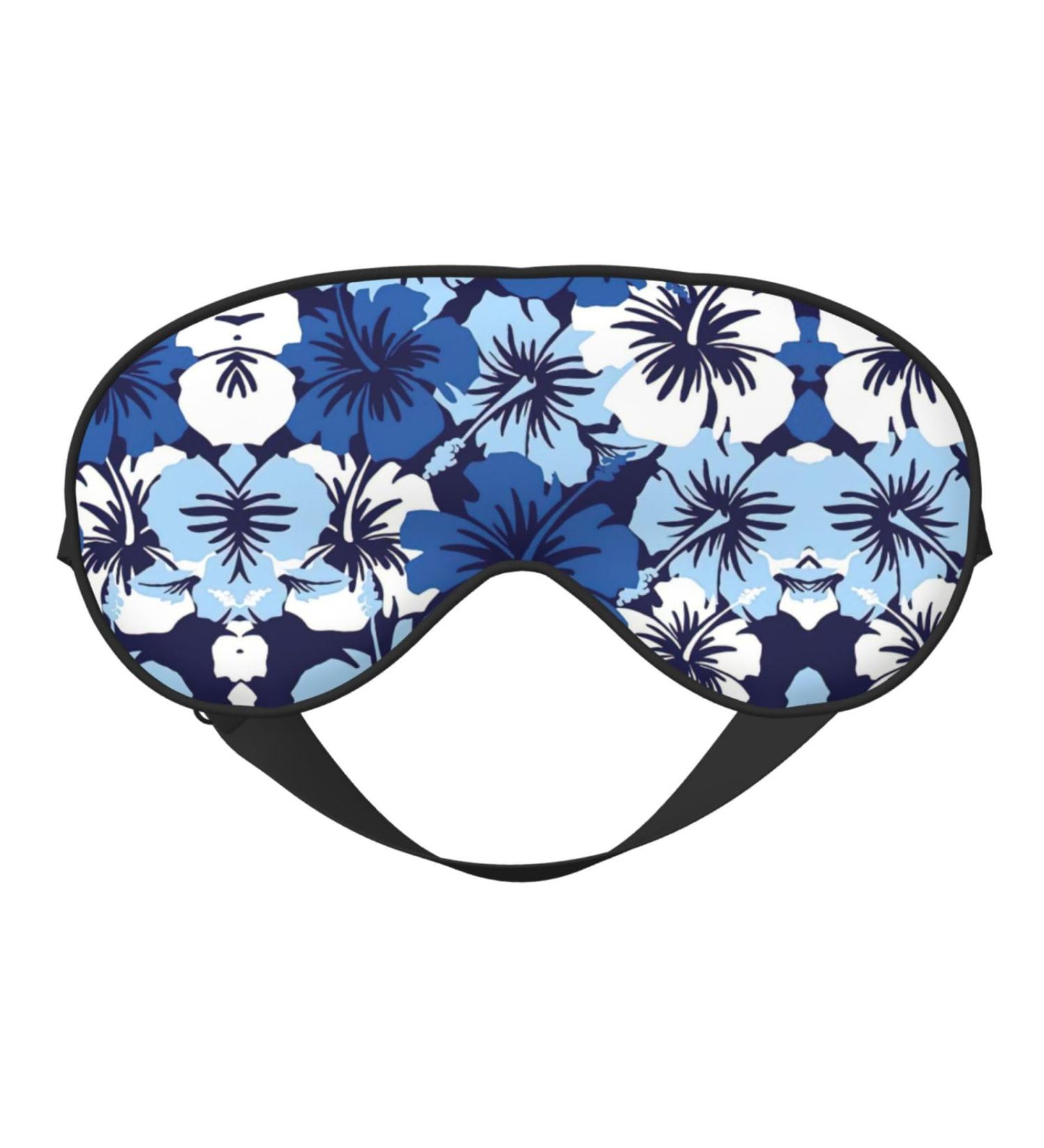 SSIMOO Blue Hibiscus Soft Sleep Eye Mask - Breathable Travel Eye Patch for Women - Perfect for Relaxation - Buy Online on GoSupps.com
