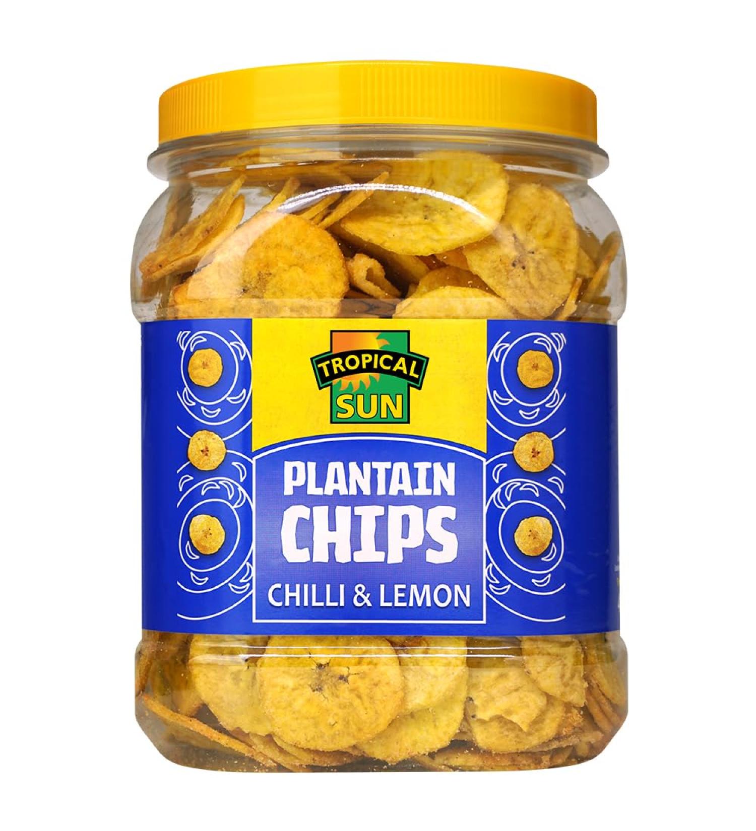 Tropical Sun Lemon and Chilli Flavour Plantain Chips 450g (Pack of 1)