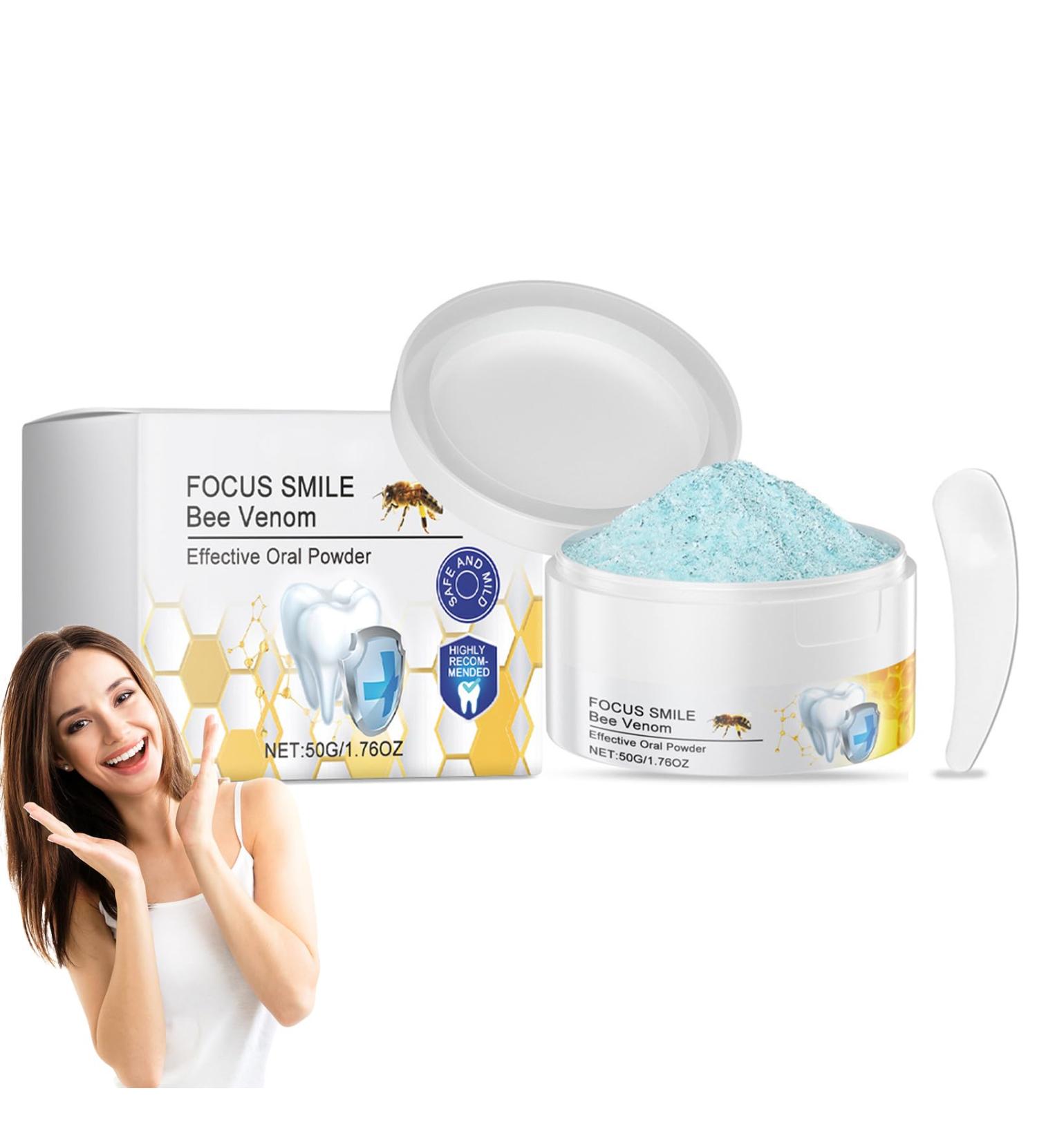 Natural Bee Venom Tooth Powder 1.76Oz - Whitening & Sensitivity Relief, Long-Lasting Fresh Breath, Dentist-Recommended Oral Care - Non-Toxic Formula - Buy Online on GoSupps.com