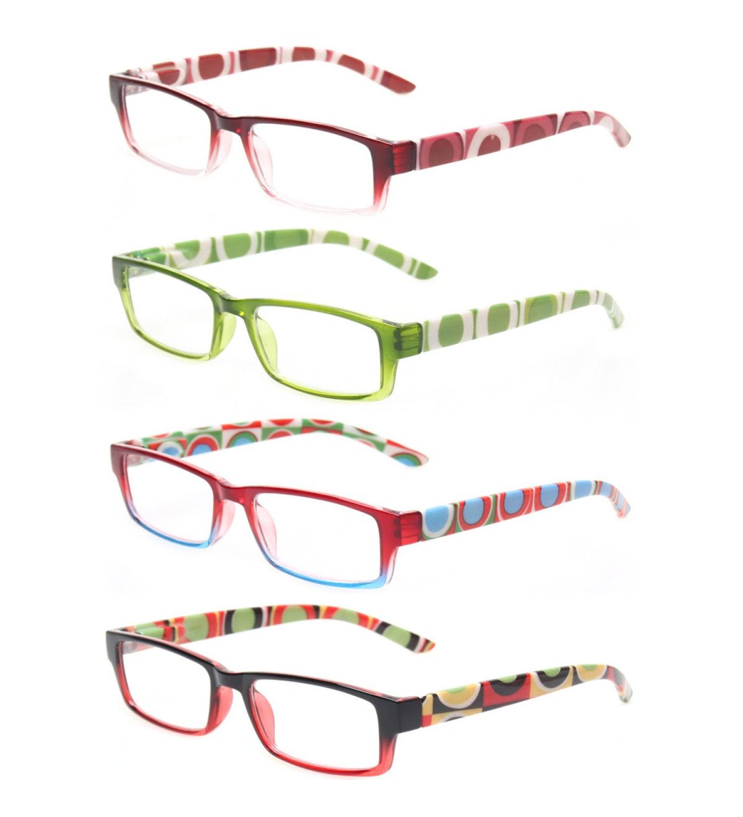 Kerecsen 4 Pack Reading Glasses for Women & Men - Spring Hinge Multicolor Readers 1.75x | International Shipping Available - Buy Online on GoSupps.com