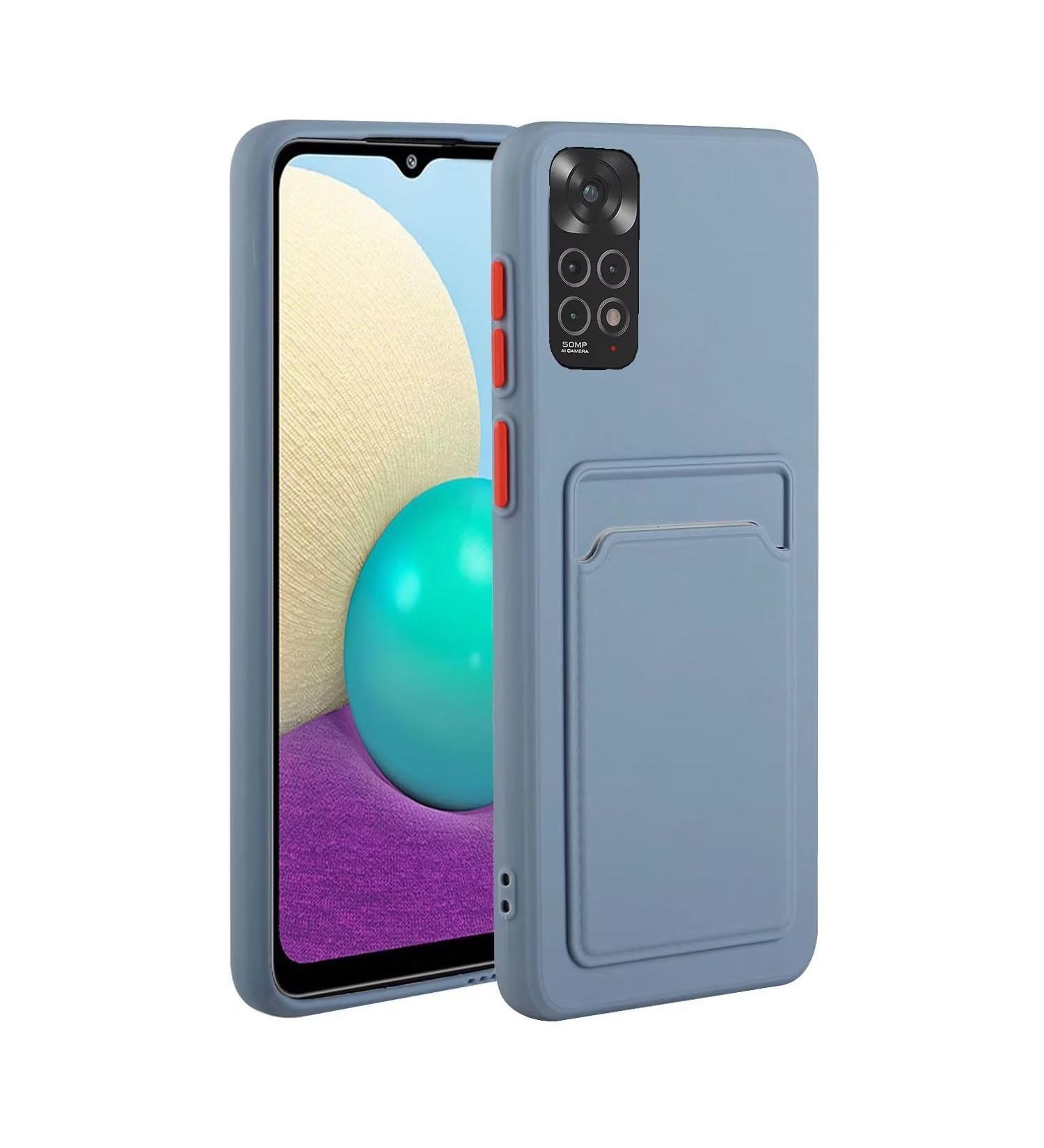 Buy Tivenfezk Nadoli Silicone Case for Xiaomi Redmi Note 11 - Ultra Thin Shockproof Scratch-Resistant Wallet TPU Protective Cover with Credit Card Holder - Gray - Buy Online on GoSupps.com