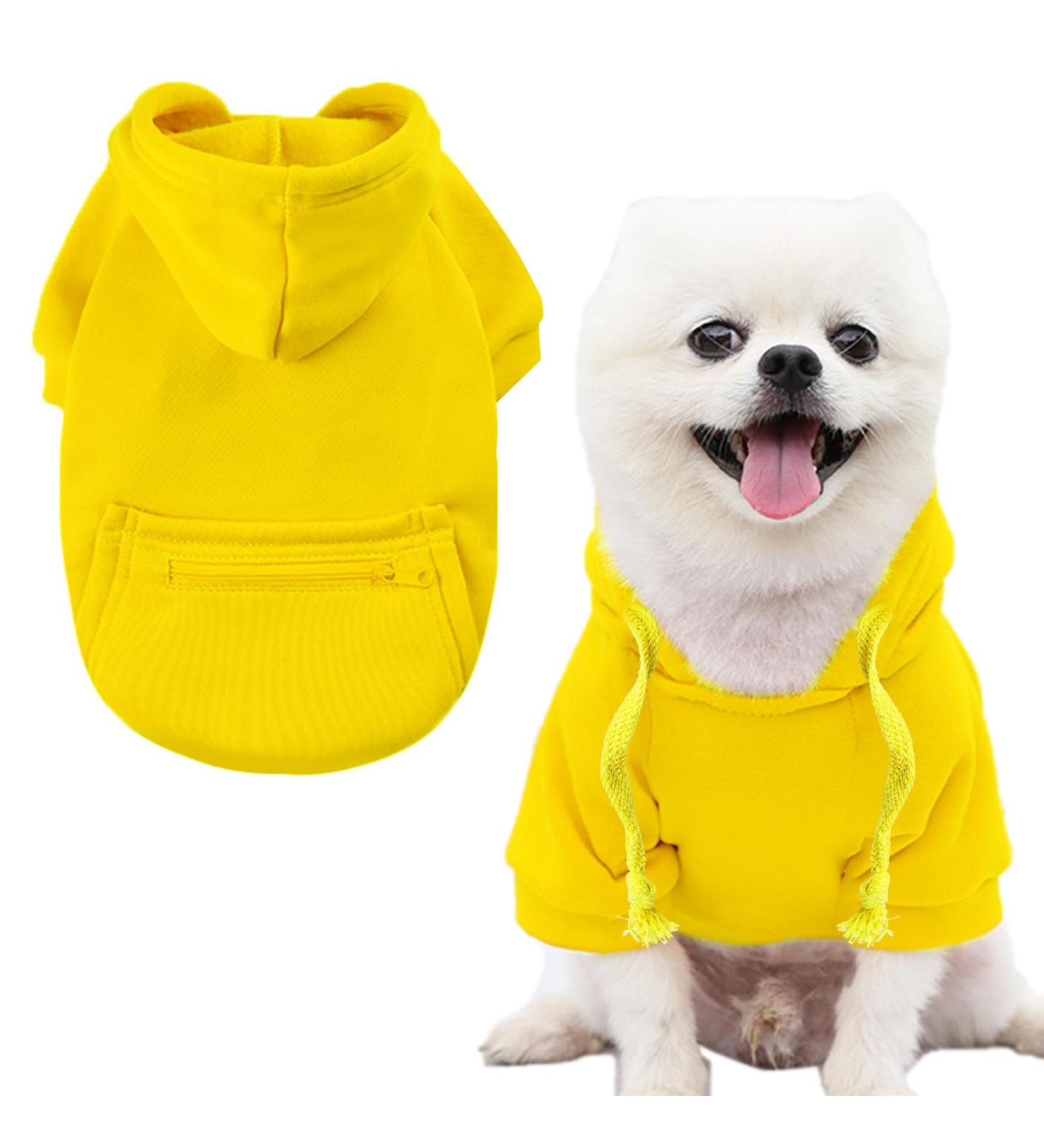 JECIKELON Winter Doc Hoodie Sweatshirt for Small Chihuahua - X-Small Y02-Gelb | Stylish & Cozy Pet Apparel - Buy Online on GoSupps.com
