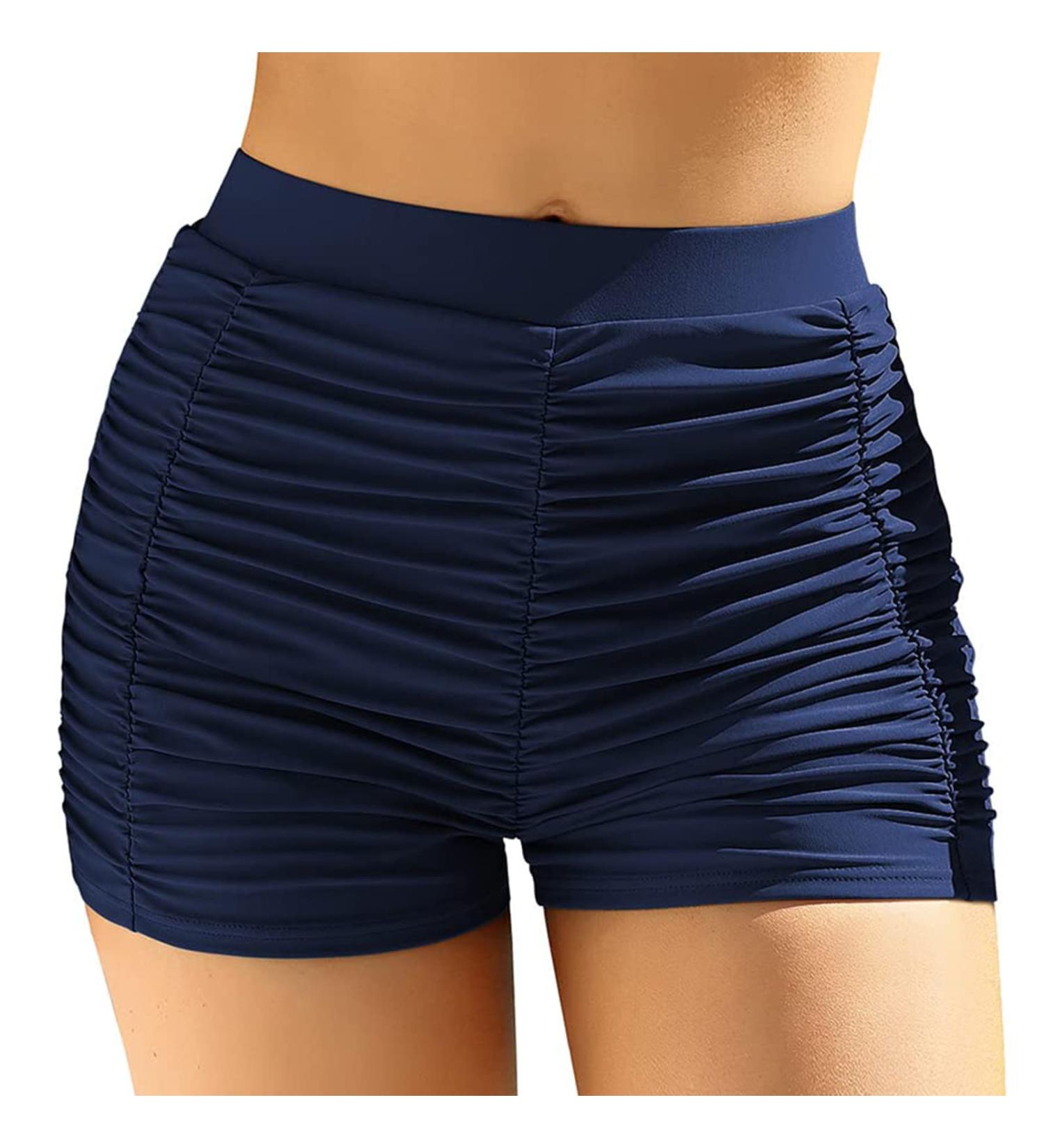 Women's UV Protection Short Swimming Trunks - Quick Dry Beach Shorts & Leggings | Dark Blue - Buy Online on GoSupps.com