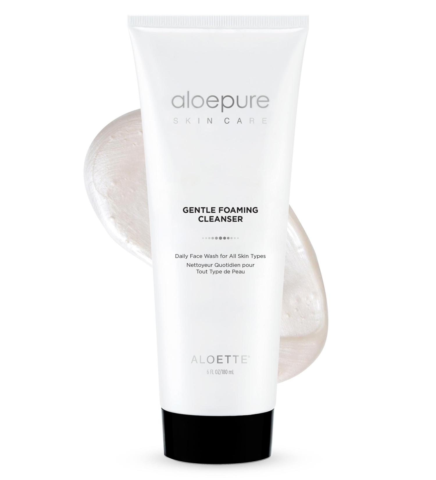 Aloette Gentle Foaming Facial Cleanser - Hydrating Face Wash for All Skin Types - 6 Fl Oz | Rejuvenate & Replenish Natural Moisture - Buy Online on GoSupps.com