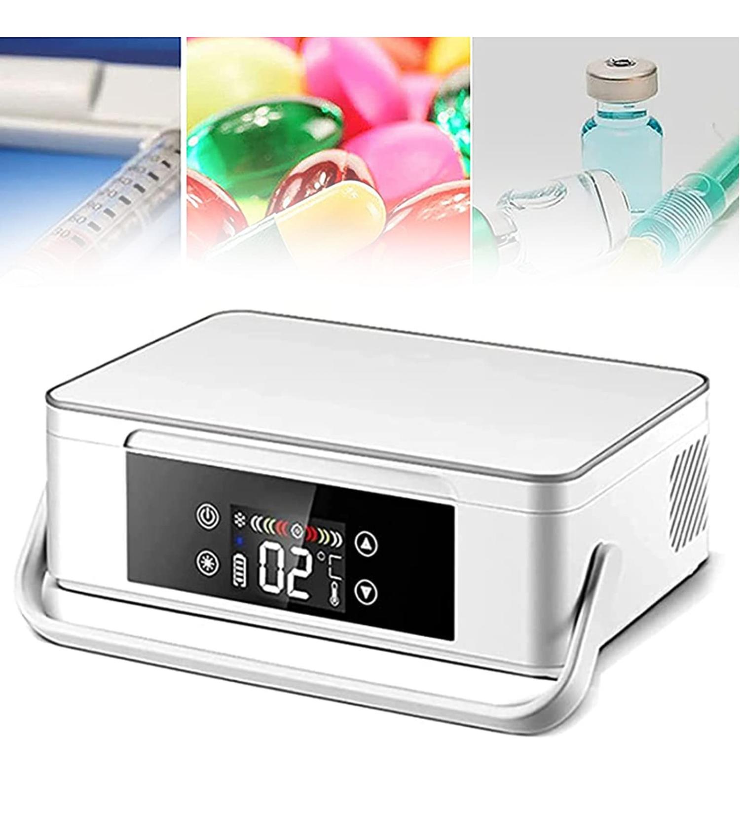 Insulin Cooler Refrigerated Box 2-8 Drug Reefer Cooler Travel Case Rechargeable Battery Mini Medicine Refrigerator for Diabetic Medication Organizer White-220V-Battery*2 Battery*2 White - Buy Online on GoSupps.com