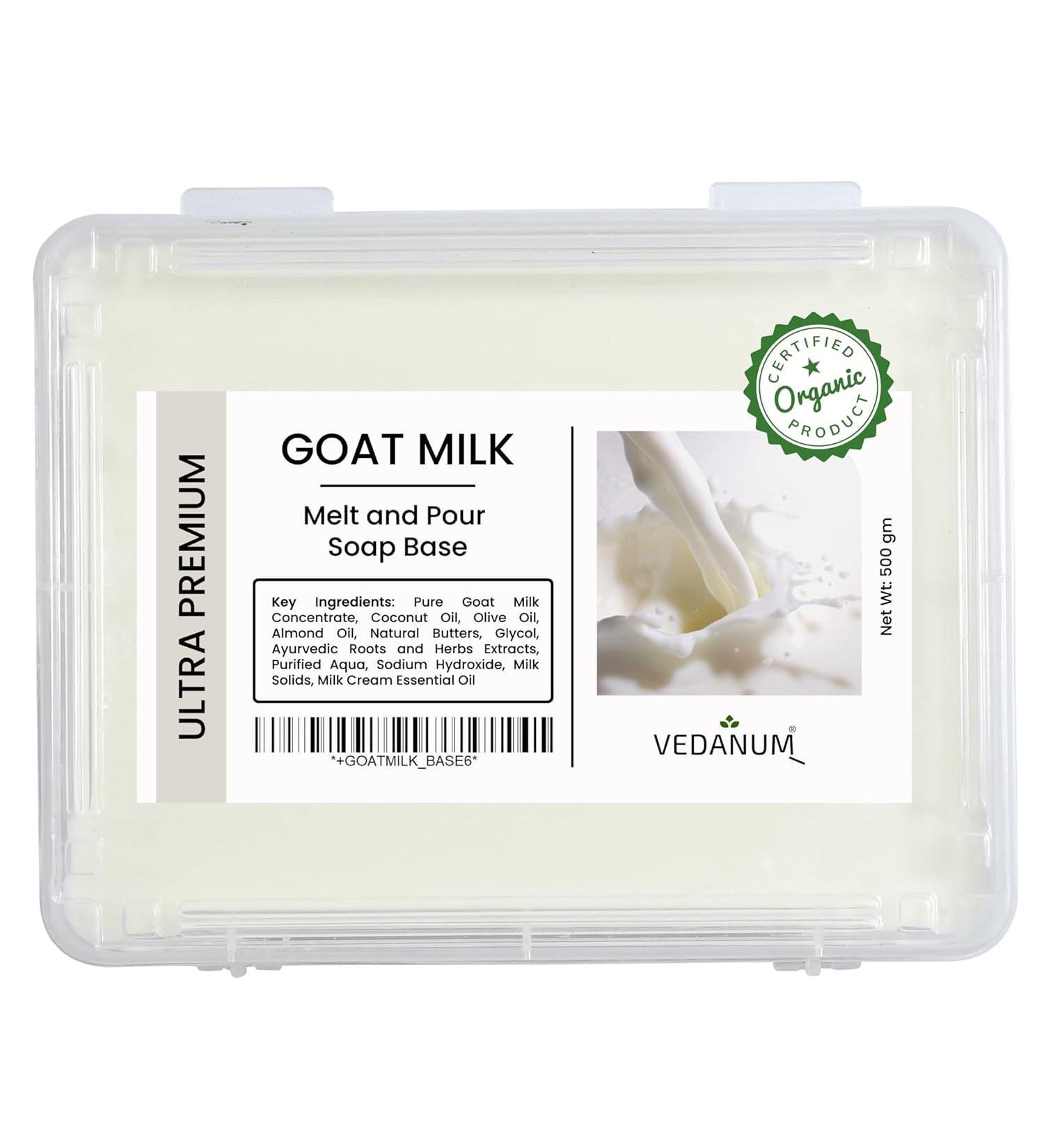 Ultra Premium Goat Milk Soap Base - 100% Organic SLS & Paraben Free - 17 Oz Pack | International Shipping Available - Buy Online on GoSupps.com