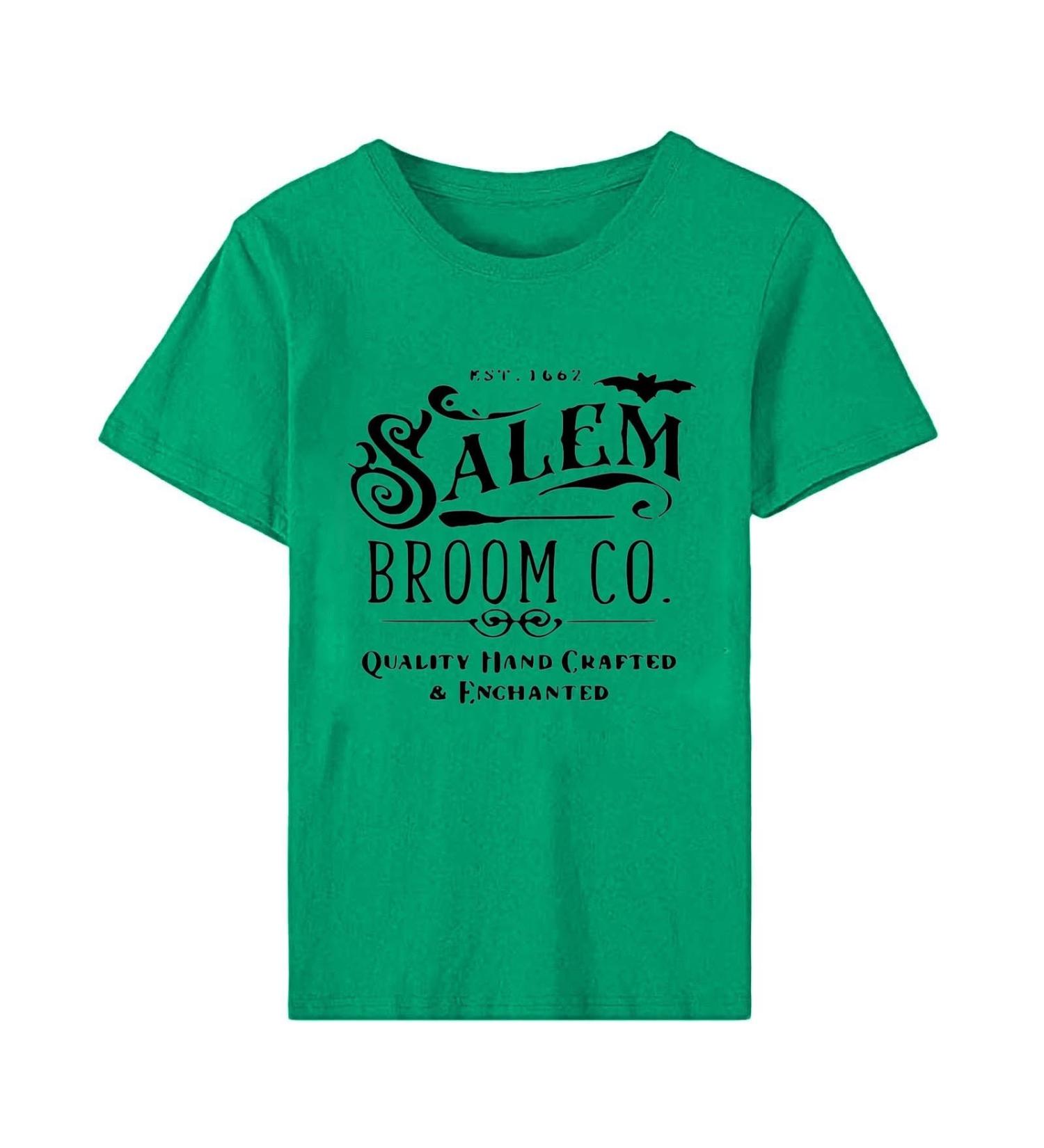 Yihaojia Salem Short Sleeve Shirt Casual Halloween Tee Shirt Vintage Funny Crewneck Pullover Teshirt Top Green#20 XX-Large - Buy Online on GoSupps.com