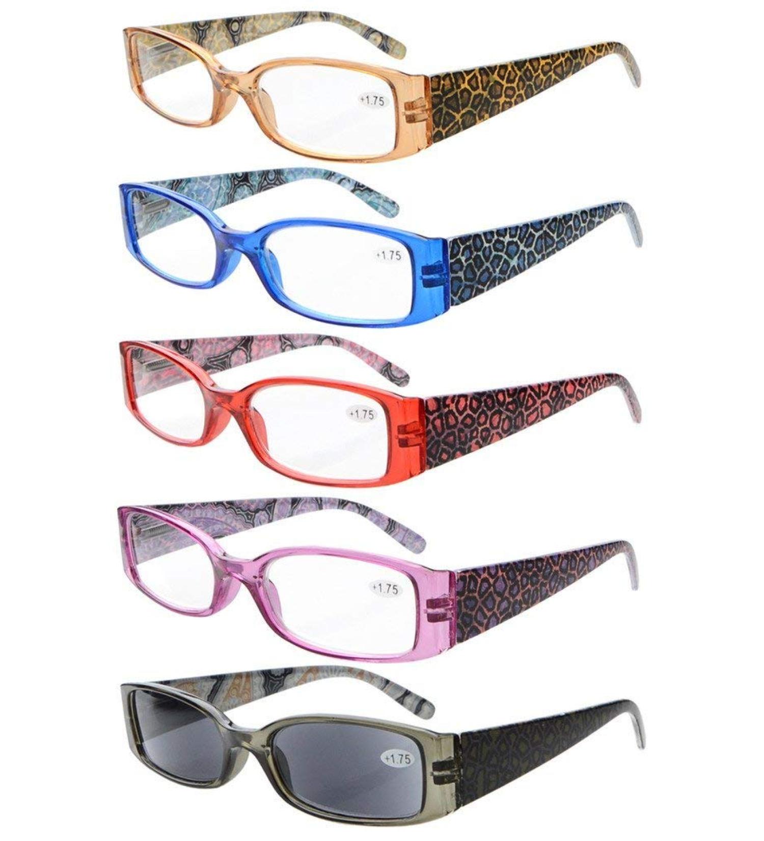 Eyekepper Tiger Patterned Reading Glasses - 5-Pack Spring Hinges for Women (+1.75 - Buy Online on GoSupps.com