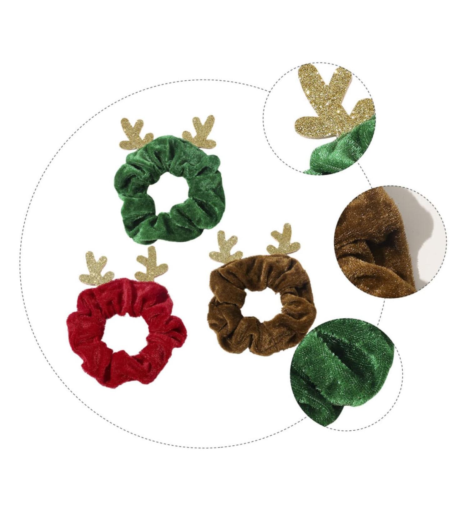 minkissy Christmas Hair Rope Hair Bungee Scrunchie with Ribbon Stretchy Spiral Hair Accessory Antler Hair Band Christmas Rubber Band Bobbles Ponytail Holder Decorative Rubber Band Fabric - Buy Online on GoSupps.com